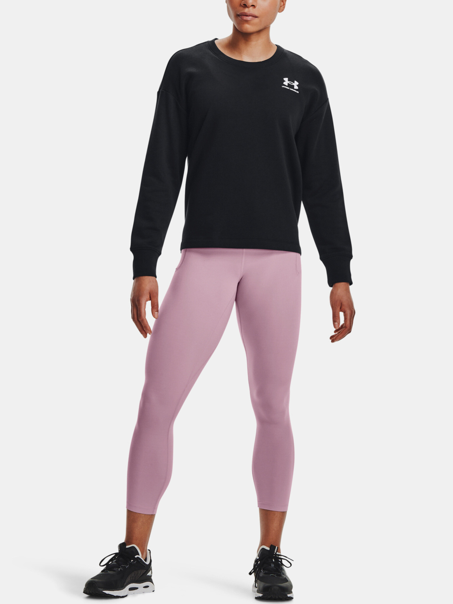 Under Armour Rival Fleece Oversize Crew Mikina Černá - Pepit.cz