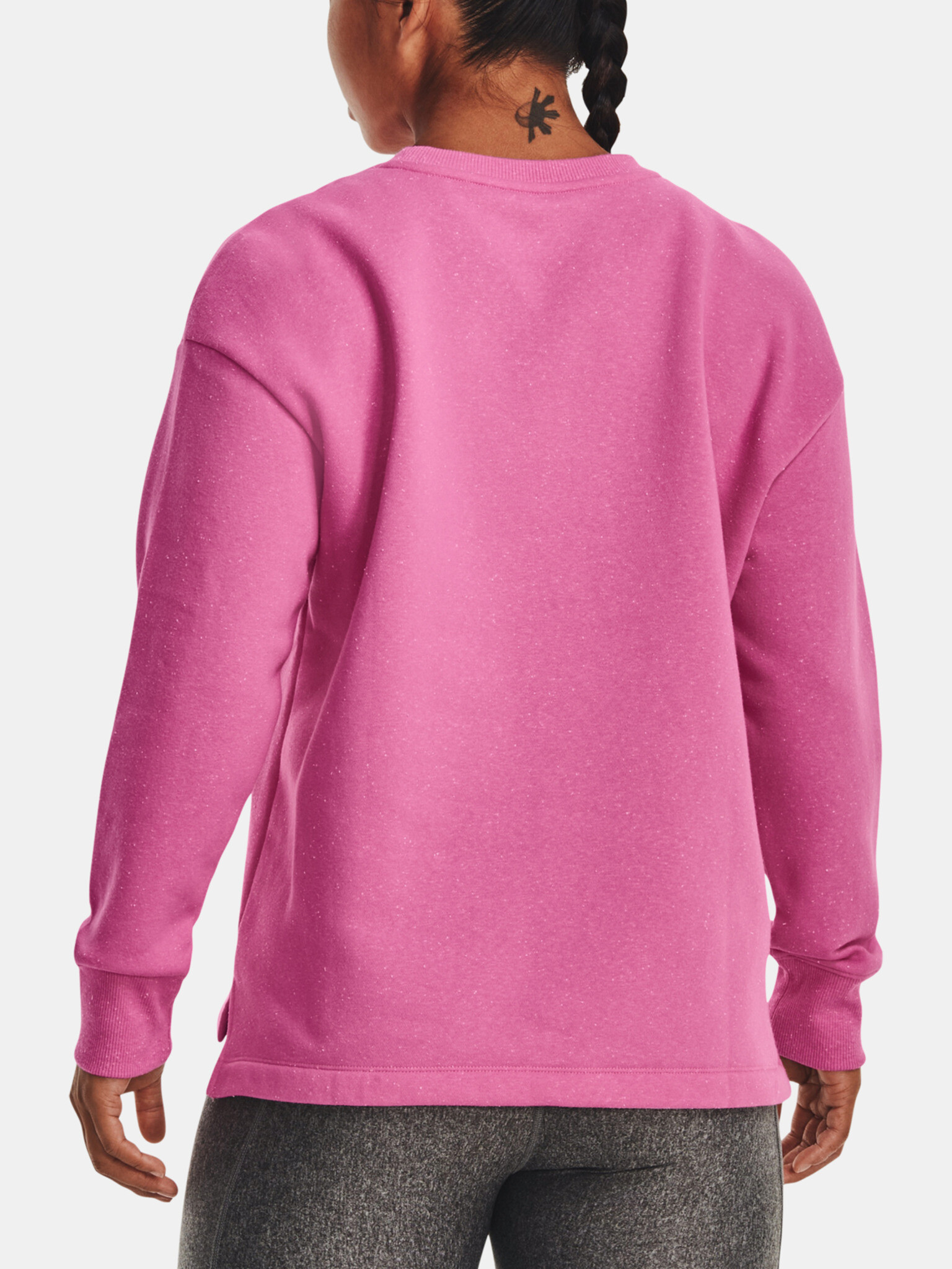 Under Armour Rival Fleece Oversize Crew Mikina Růžová - Pepit.cz