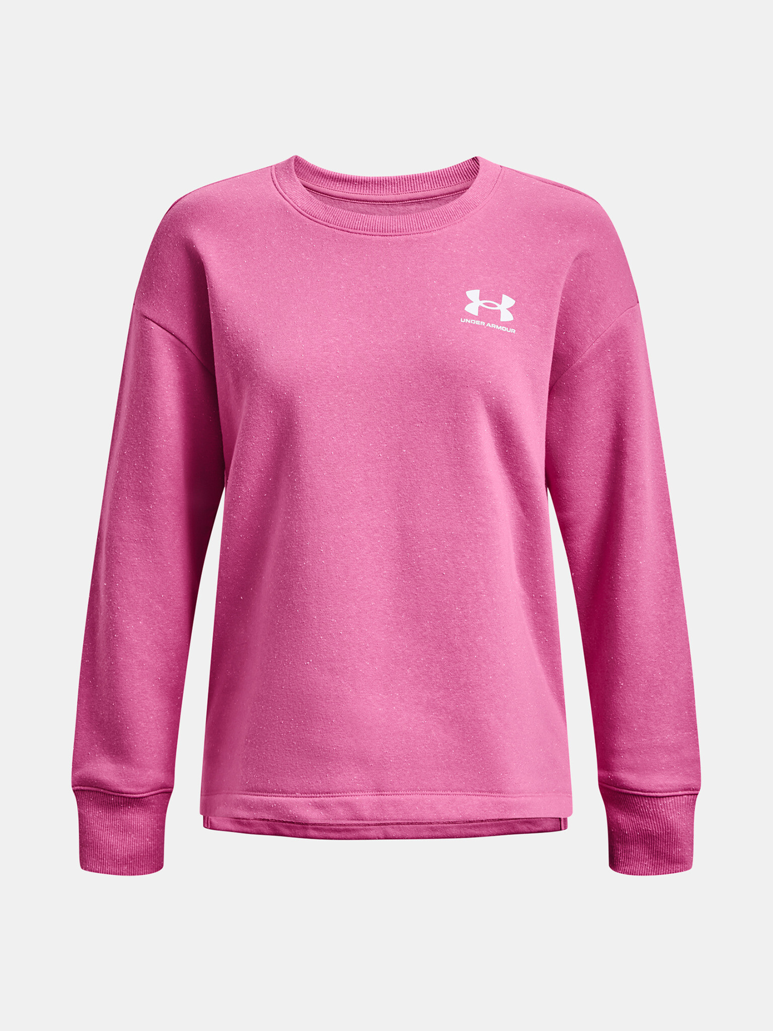 Under Armour Rival Fleece Oversize Crew Mikina Růžová - Pepit.cz