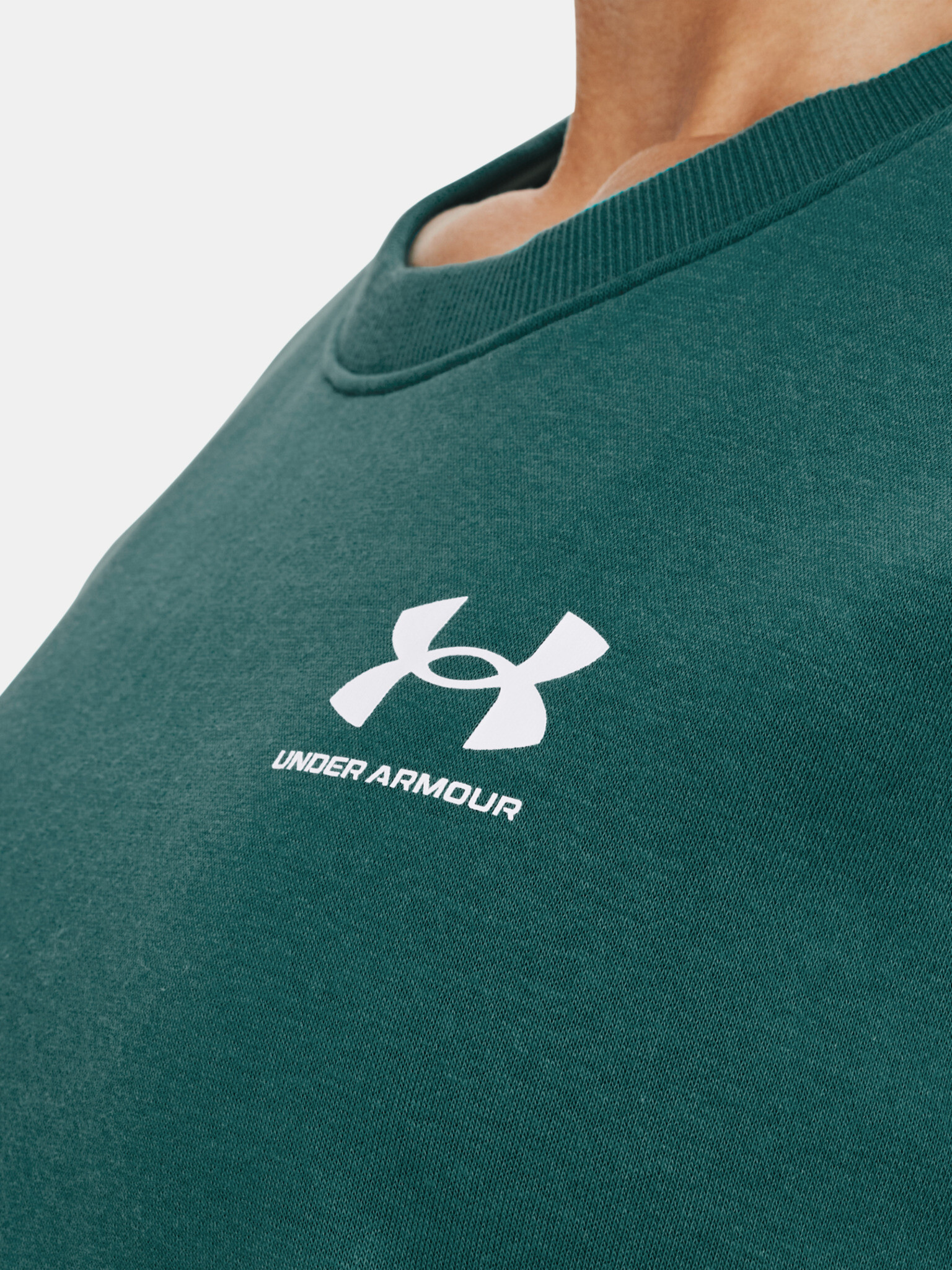 Under Armour Rival Fleece Oversize Crew Mikina Zelená - Pepit.cz