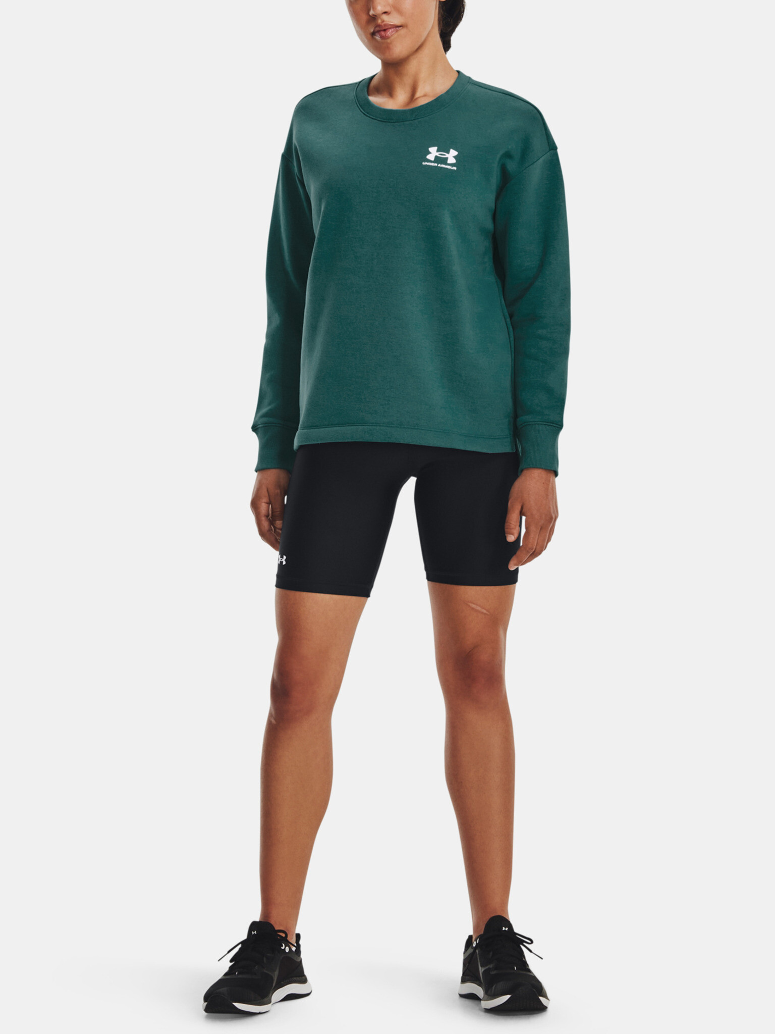 Under Armour Rival Fleece Oversize Crew Mikina Zelená - Pepit.cz