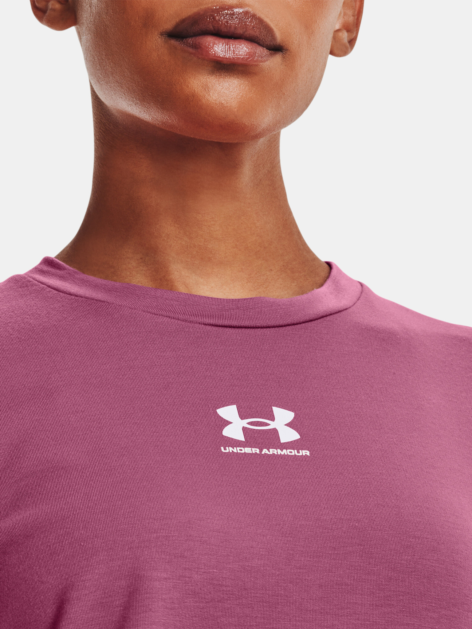 Under Armour Rival Terry Crew Triko Růžová - Pepit.cz