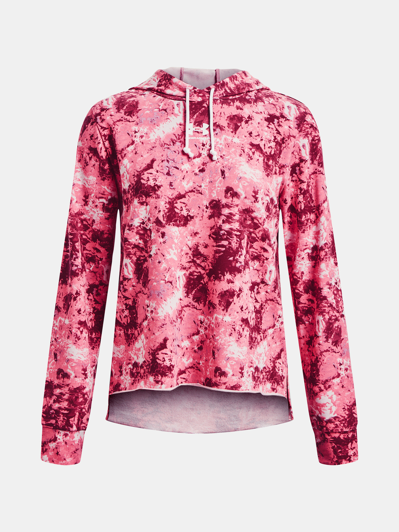 Under Armour Rival Terry Print Hoodie Mikina Růžová - Pepit.cz