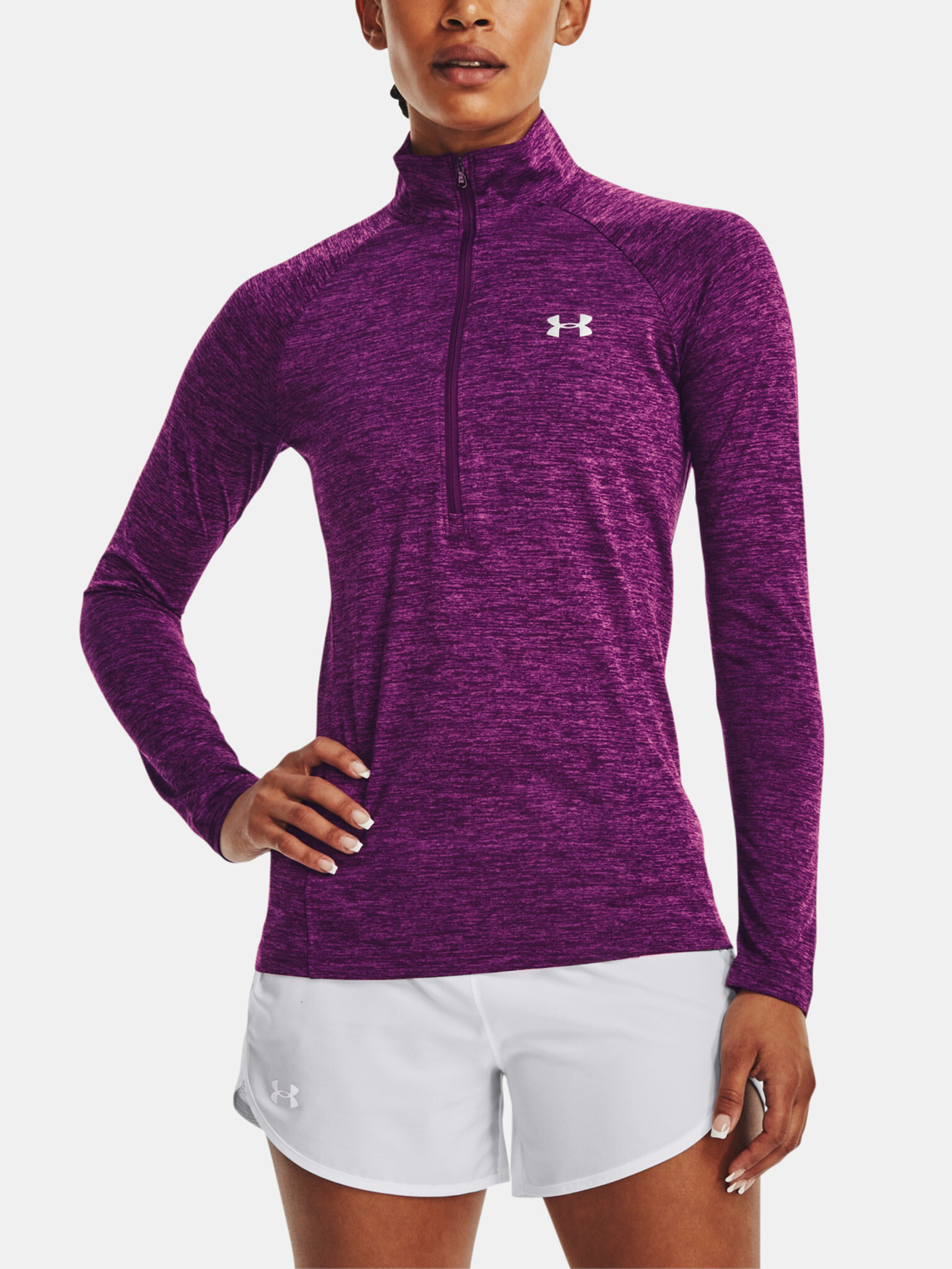 Under Armour Tech 1/2 Zip - Twist - fialová Triko Fialová - Pepit.cz