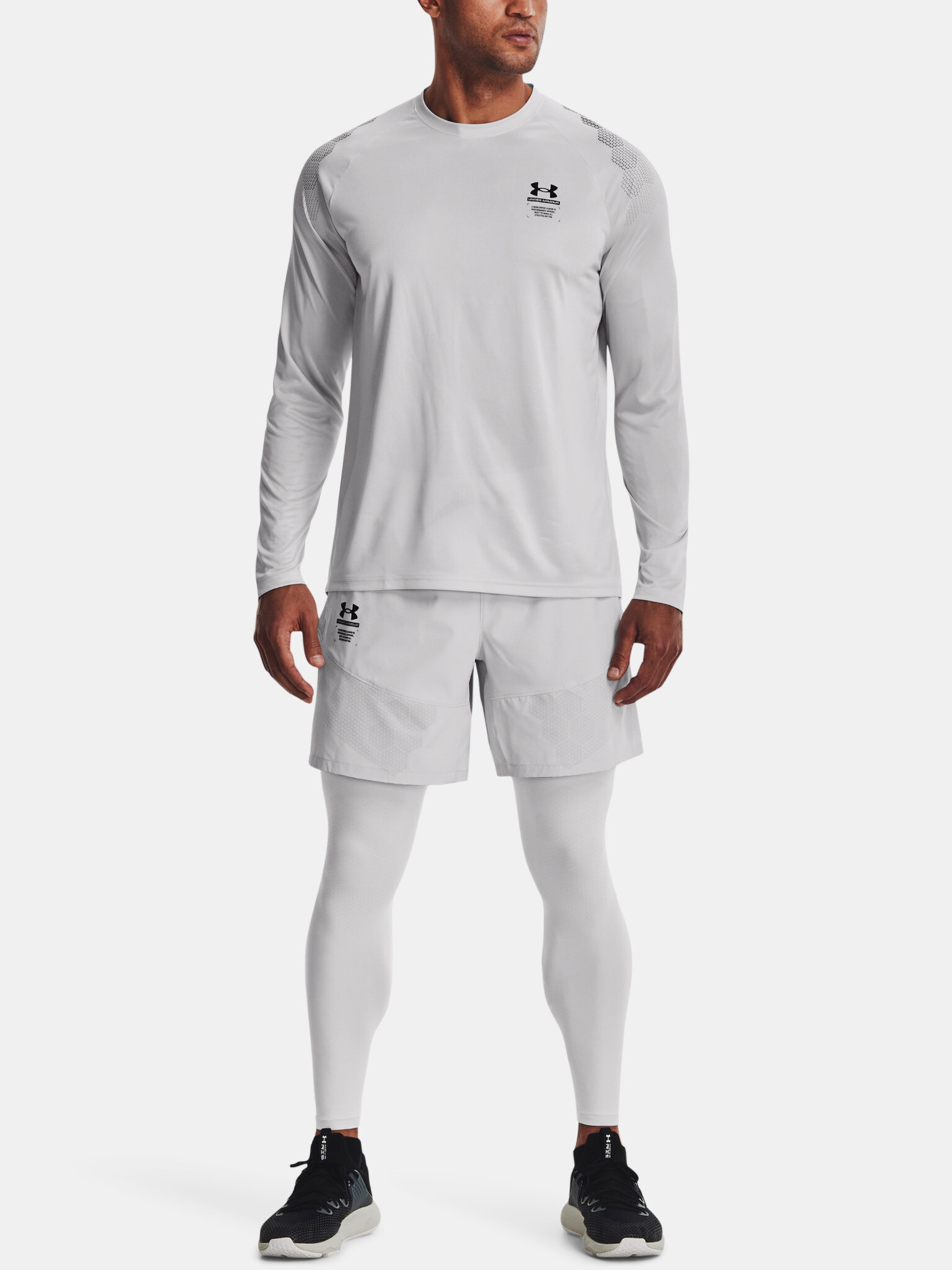 Under Armour UA Armourprint LS Triko Šedá - Pepit.cz