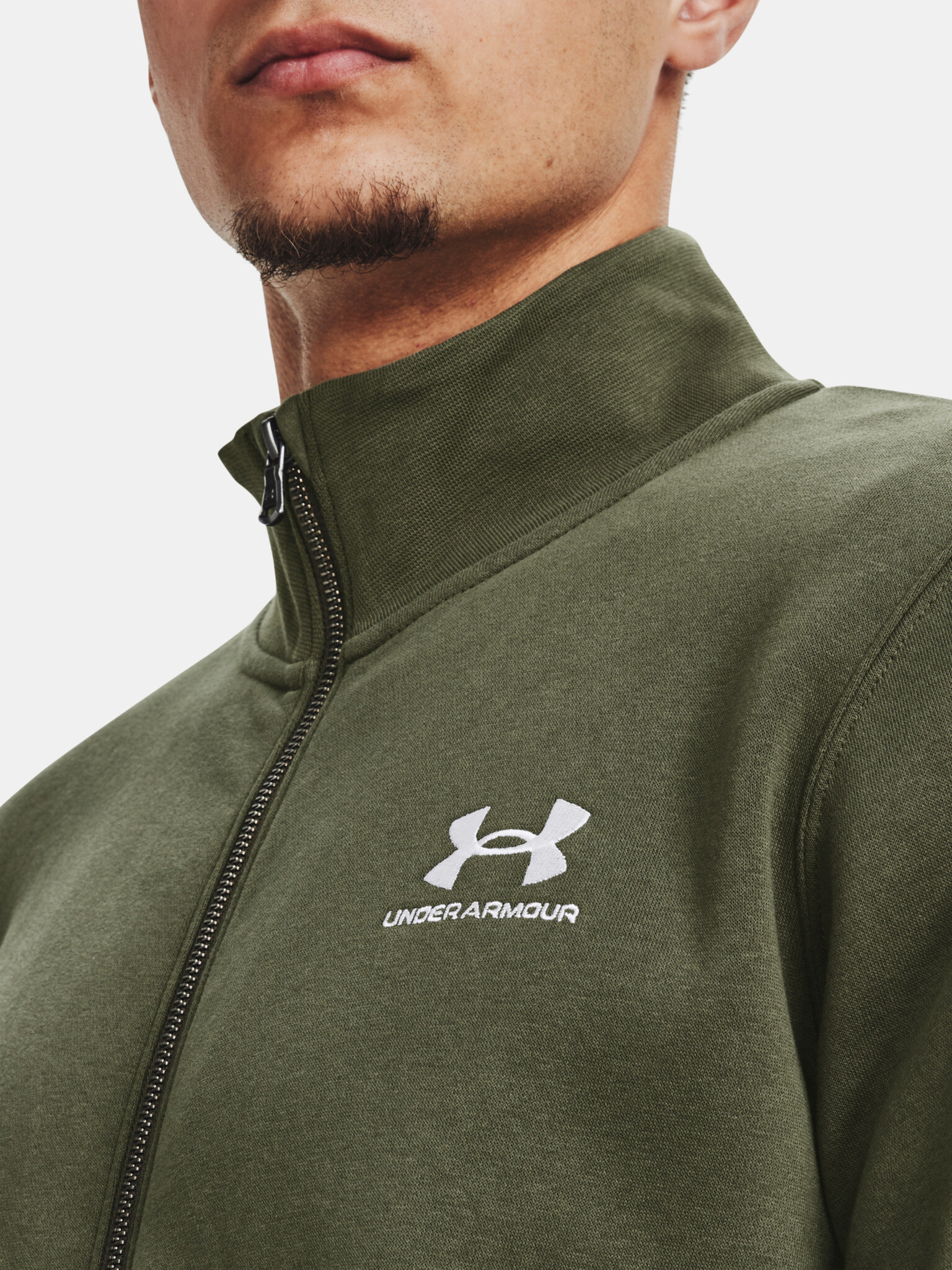 Under Armour UA Essential Flc Track Jkt Mikina Zelená - Pepit.cz