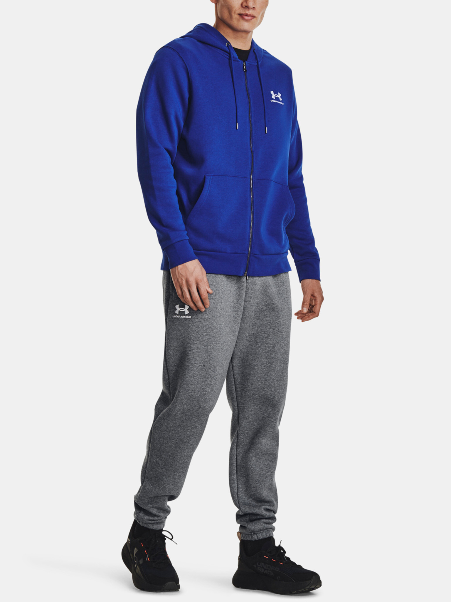 Under Armour UA Essential Fleece FZ Hood Mikina Modrá - Pepit.cz