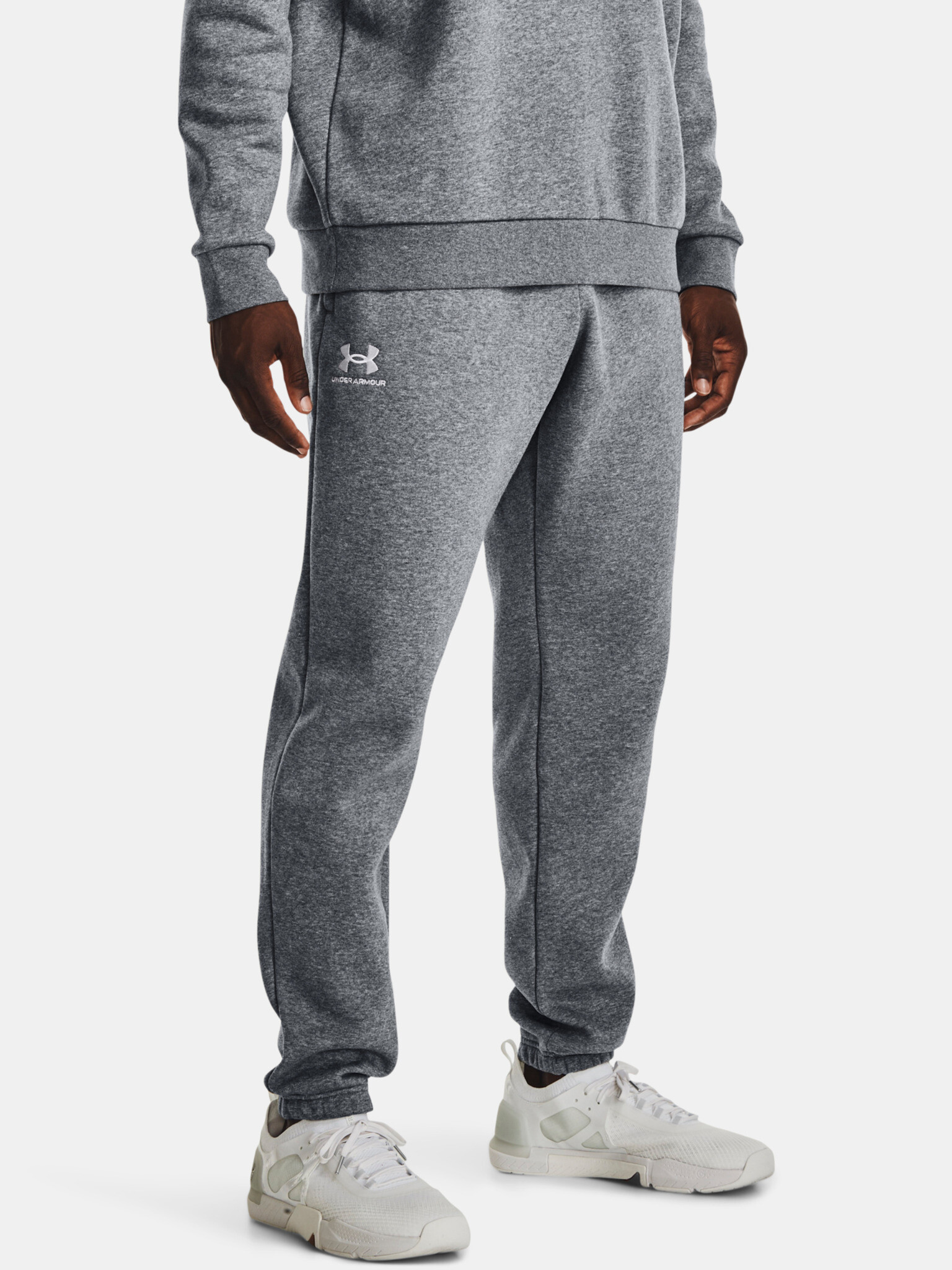 Under Armour UA Essential Fleece Tepláky Šedá - Pepit.cz