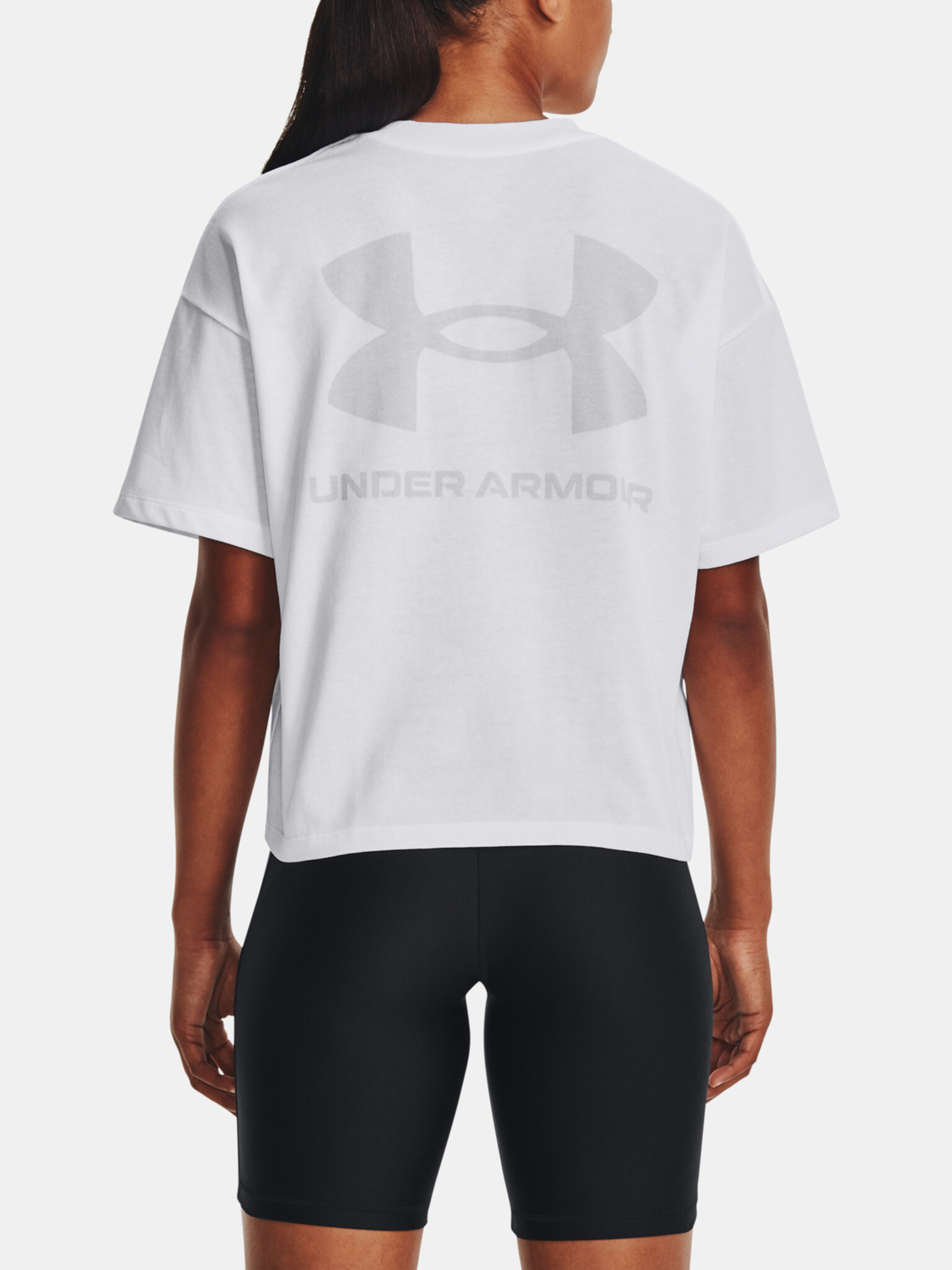 Under Armour UA Logo LC Oversized HW Triko Bílá - Pepit.cz