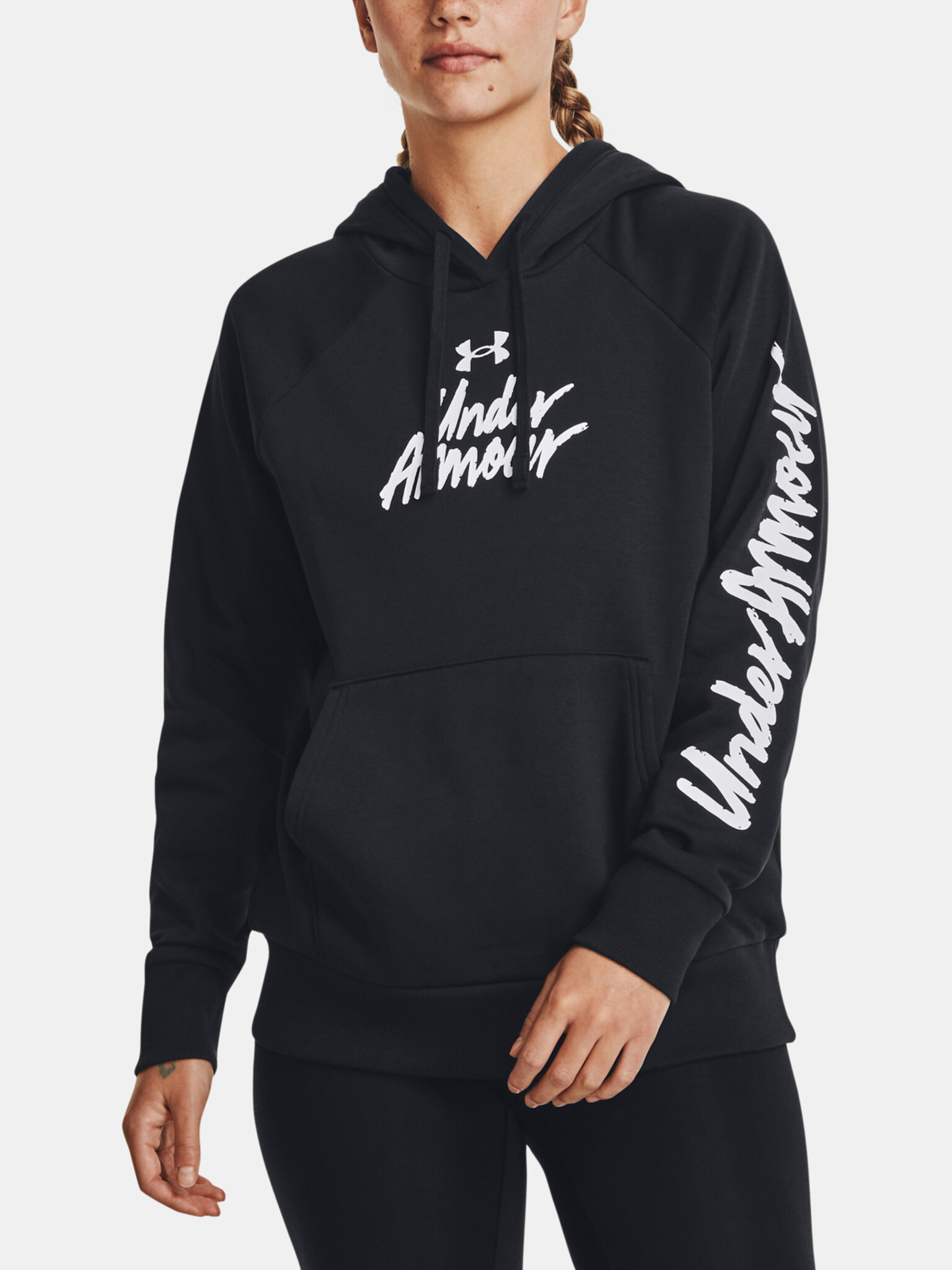 Under Armour UA Rival Fleece Graphic Hdy Mikina Černá - Pepit.cz