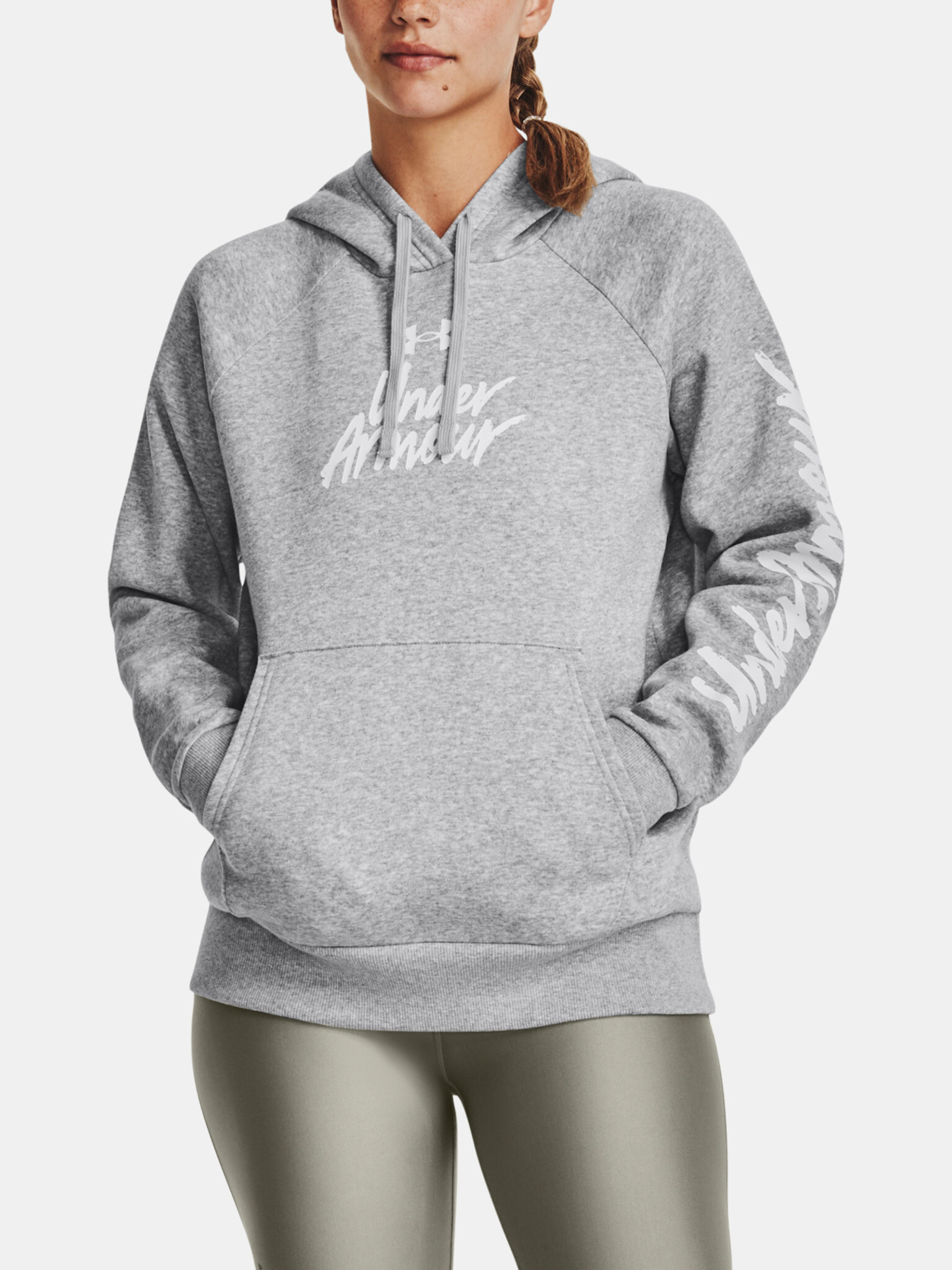 Under Armour UA Rival Fleece Graphic Hdy Mikina Šedá - Pepit.cz