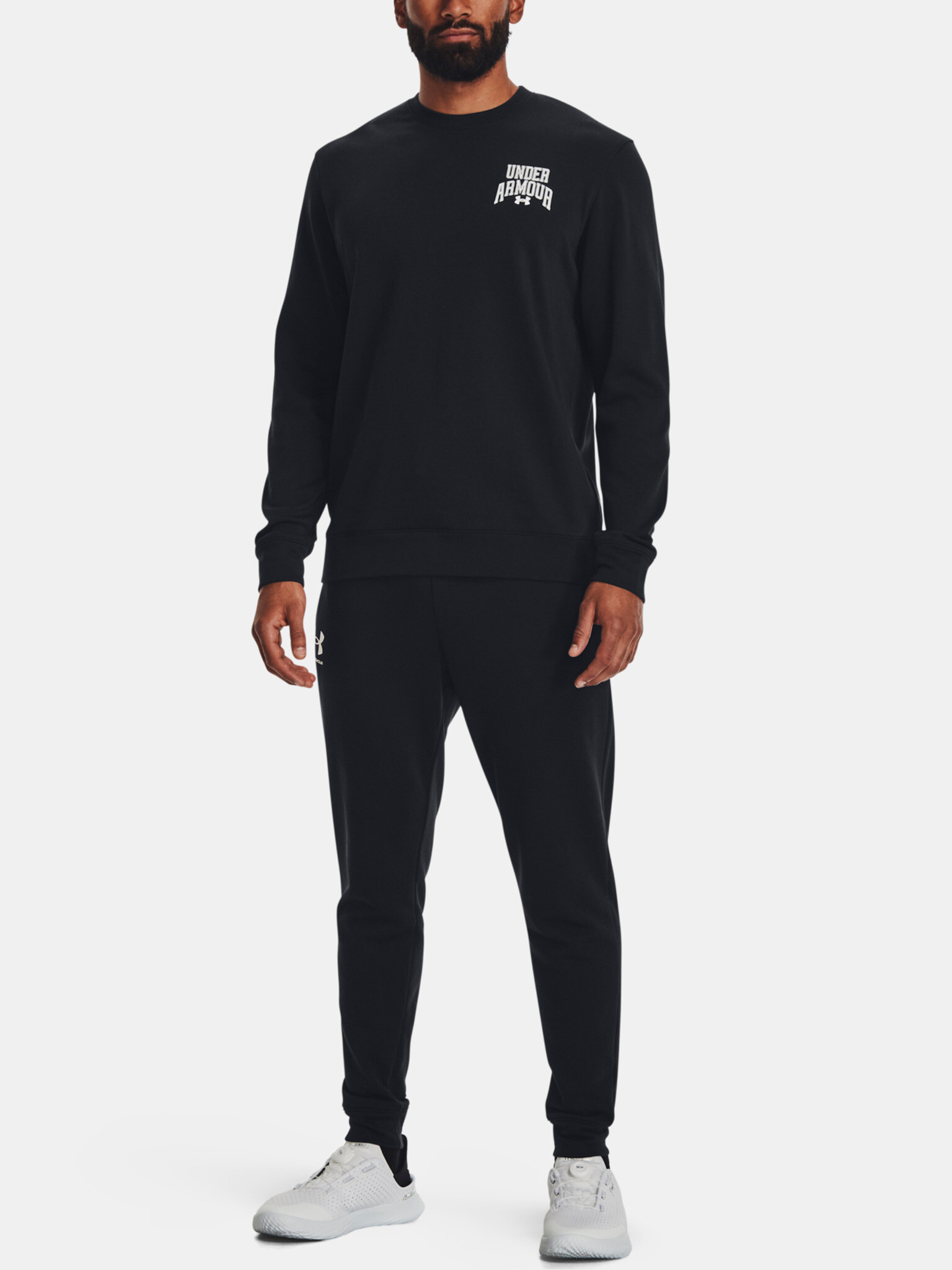 Under Armour UA Rival Terry Graphic Crew Mikina Černá - Pepit.cz