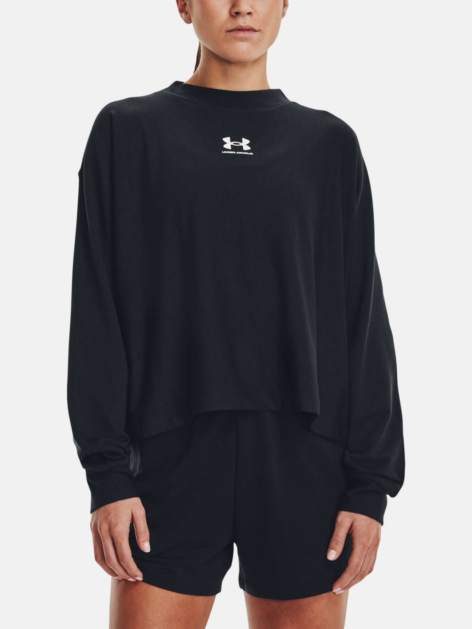 Under Armour UA Rival Terry Oversized Crw Mikina Černá - Pepit.cz