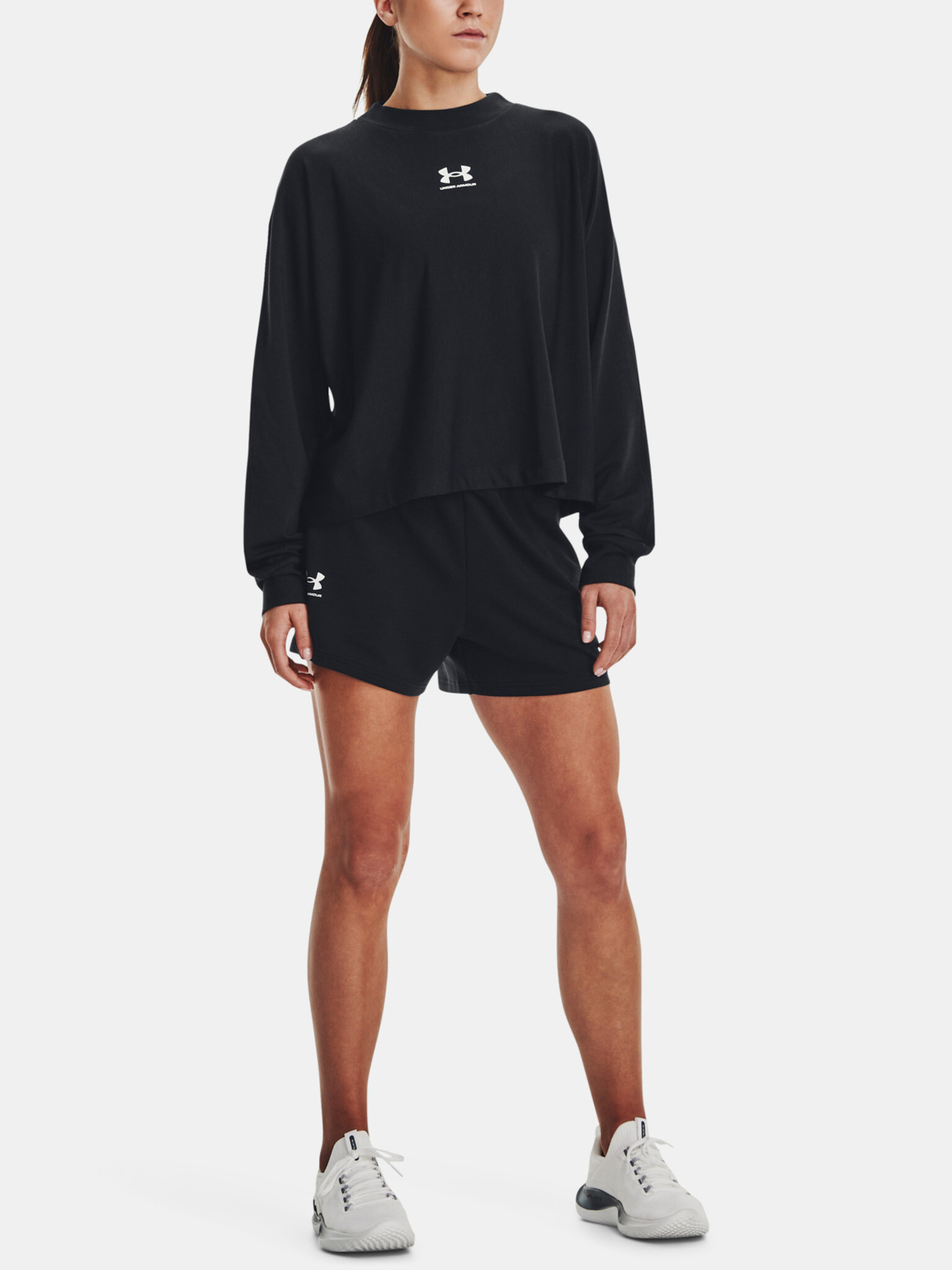 Under Armour UA Rival Terry Oversized Crw Mikina Černá - Pepit.cz