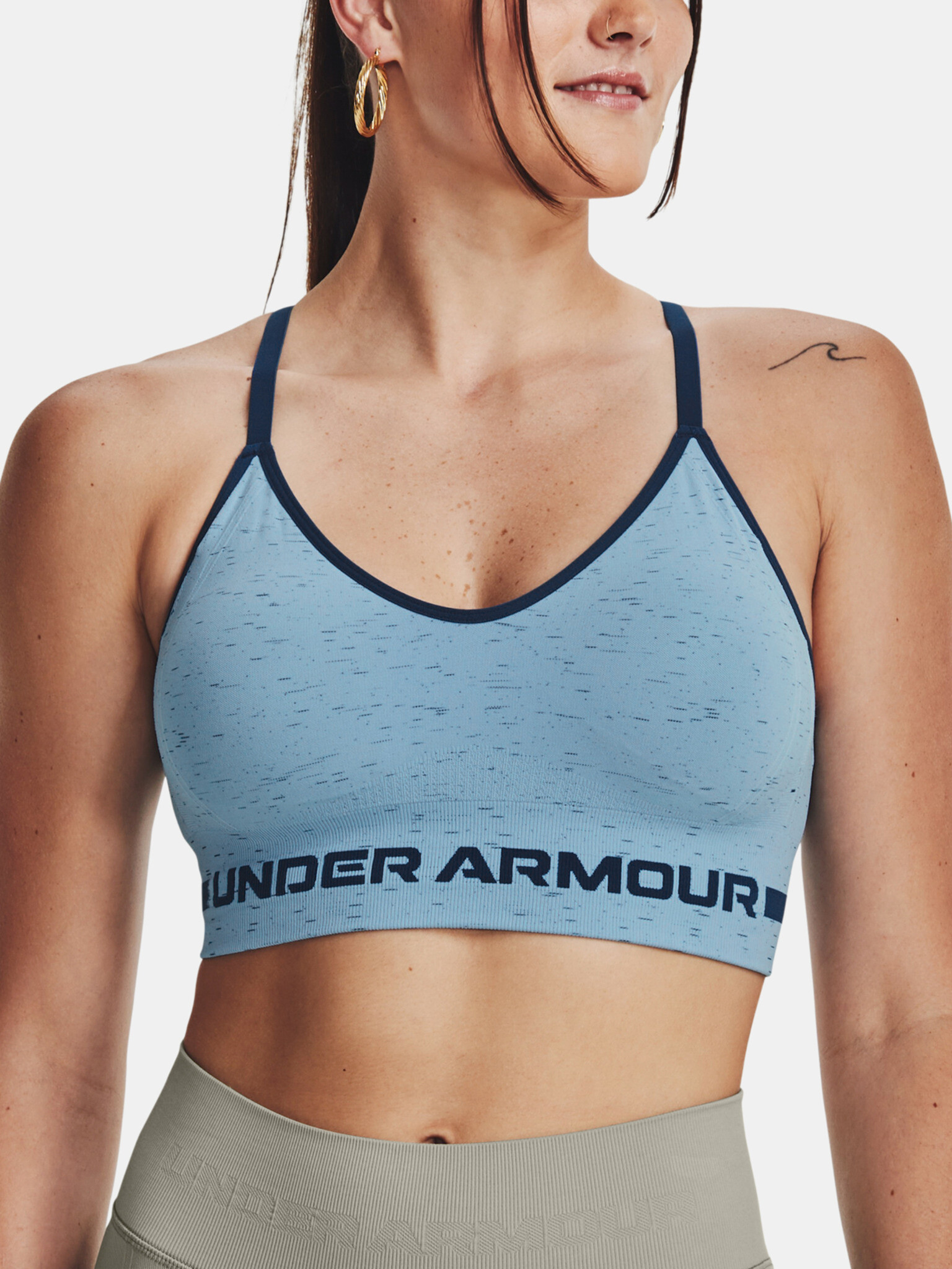 Under Armour UA Seamless Low Long Htr Sportovní podprsenka Modrá - Pepit.cz