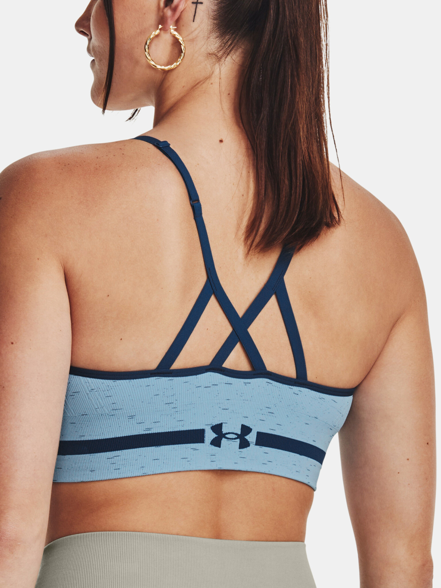 Under Armour UA Seamless Low Long Htr Sportovní podprsenka Modrá - Pepit.cz