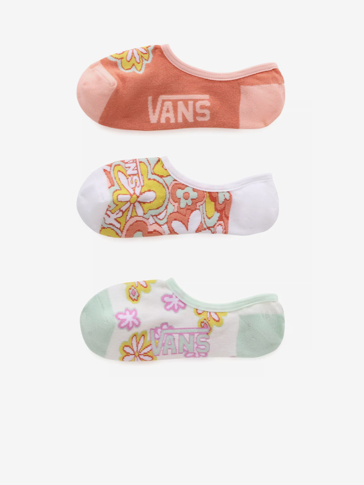 Vans Floral Ponožky 3 páry Bílá - Pepit.cz