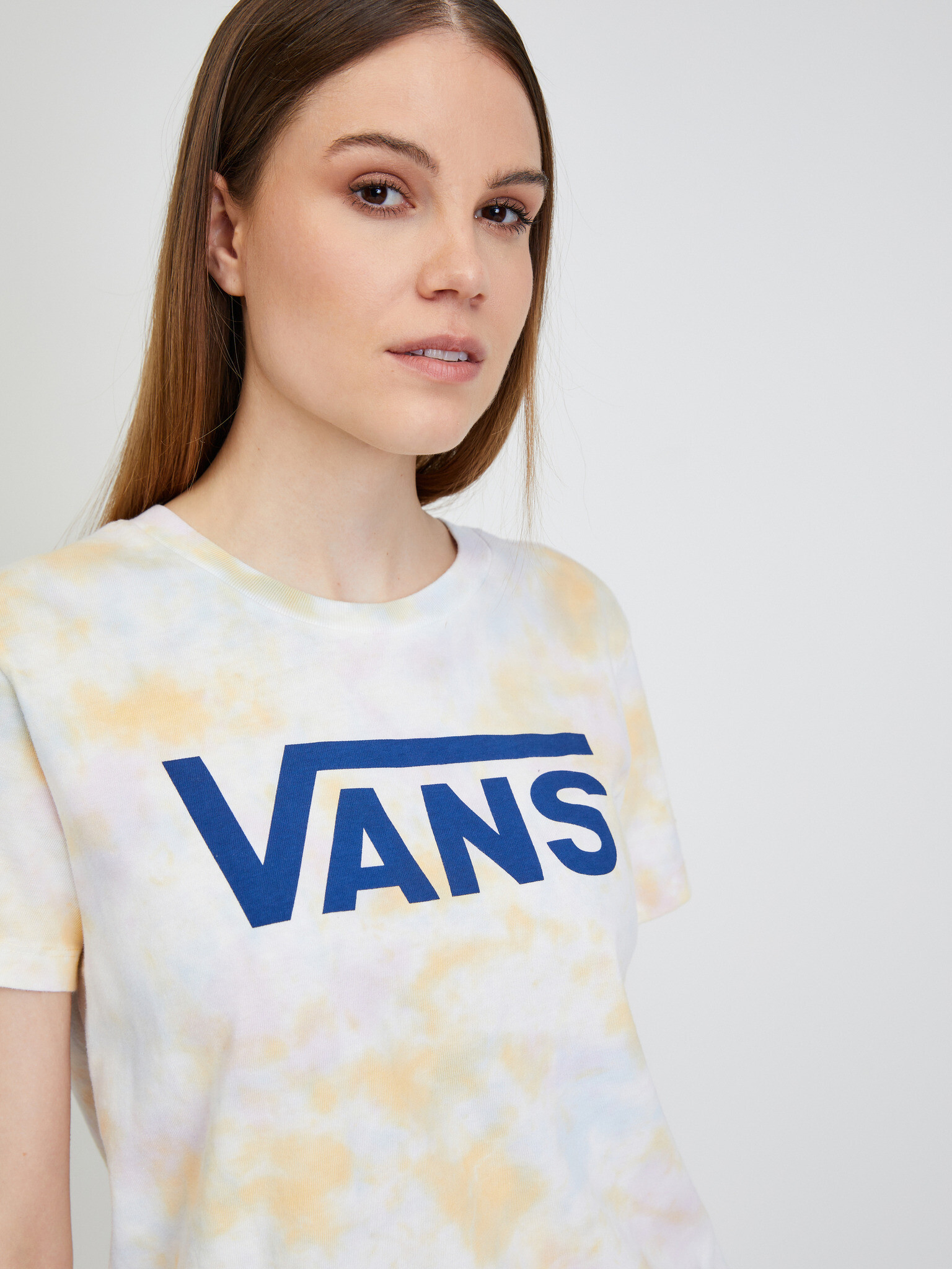 Vans Logo Wash Crew Triko Bílá - Pepit.cz