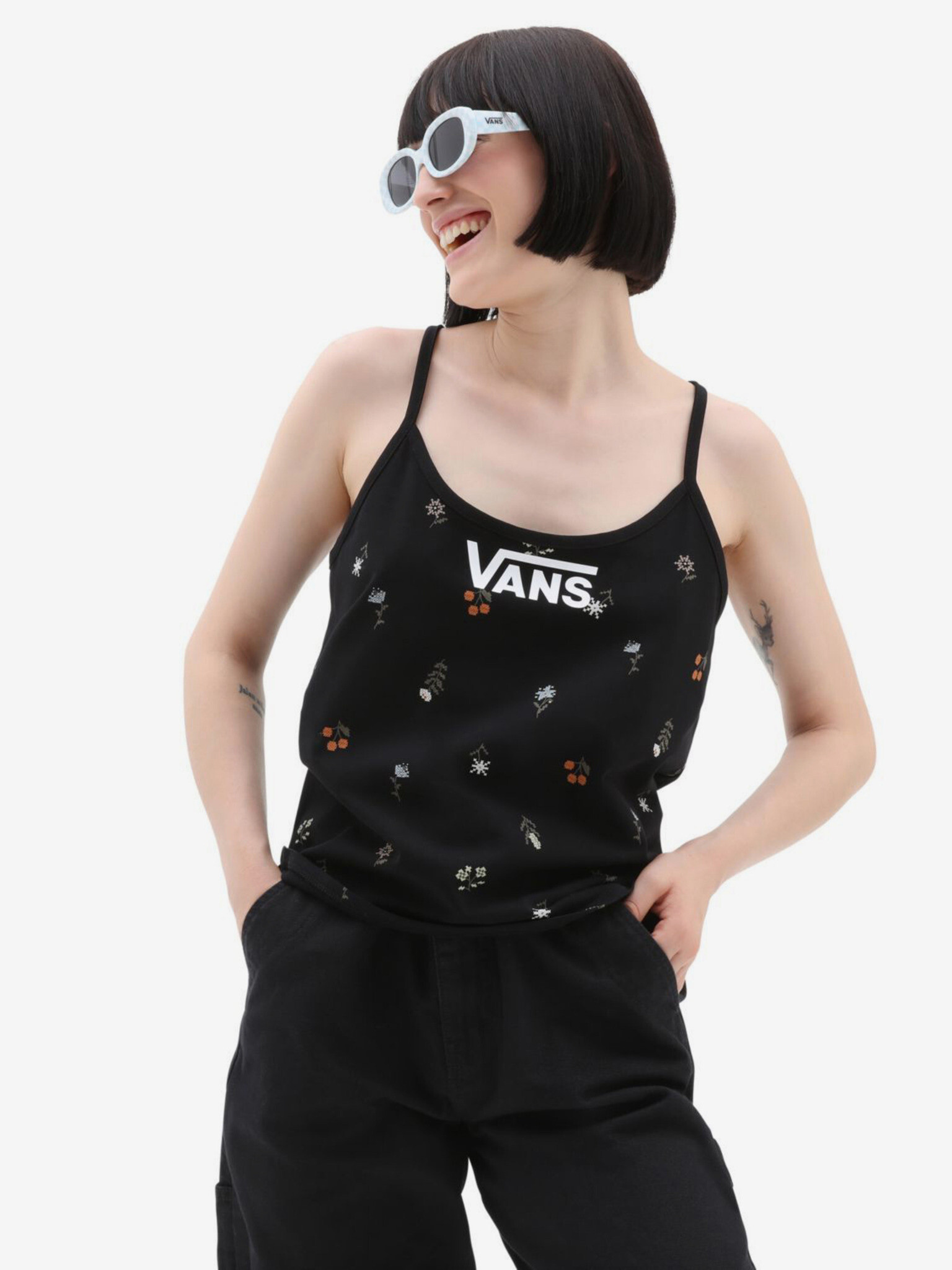 Vans Micro Ditsy Halter Tílko Černá - Pepit.cz