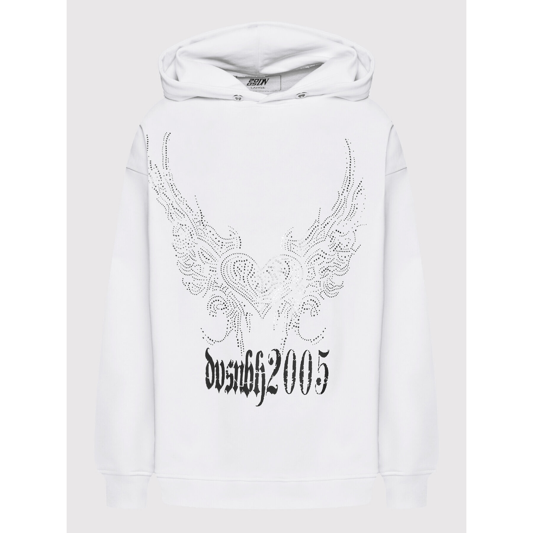 2005 Mikina Unisex Swan Hoodie Bílá Regular Fit - Pepit.cz