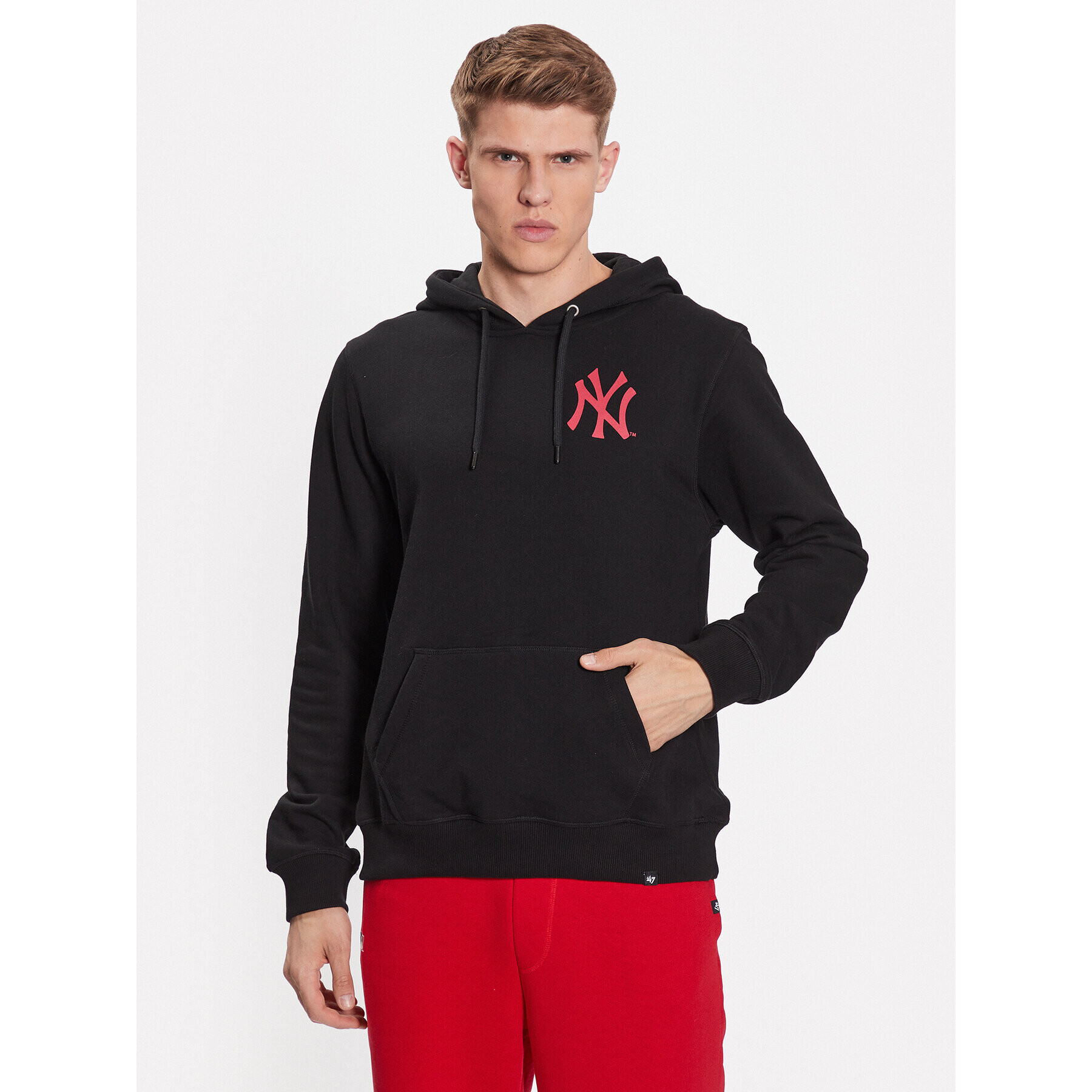 47 Brand Mikina New York Yankees Lc Backer 47 Helix Hood Černá Regular Fit - Pepit.cz