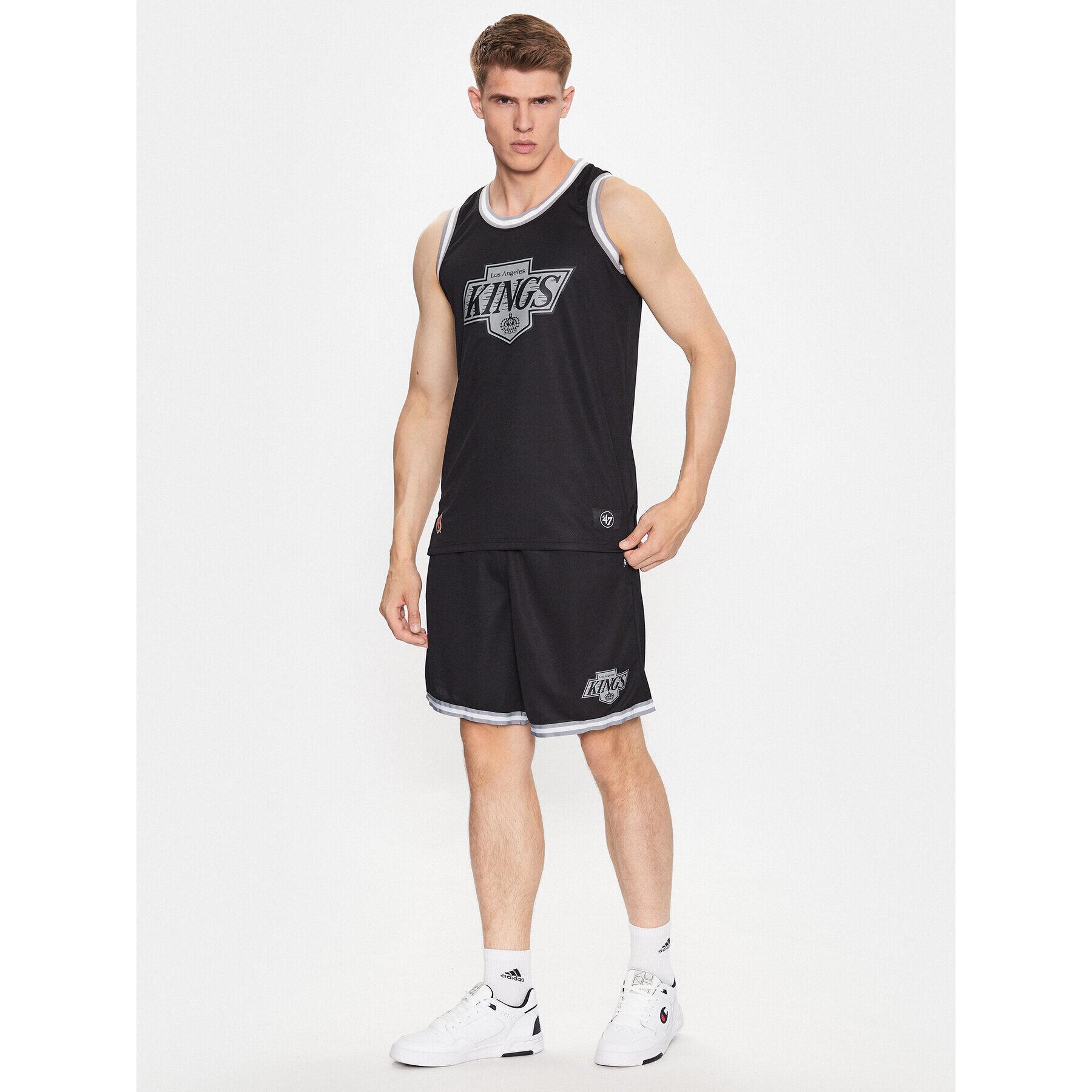 47 Brand Sportovní kraťasy Los Angeles Kings Back Court 47 Grafton Shorts Černá Regular Fit - Pepit.cz