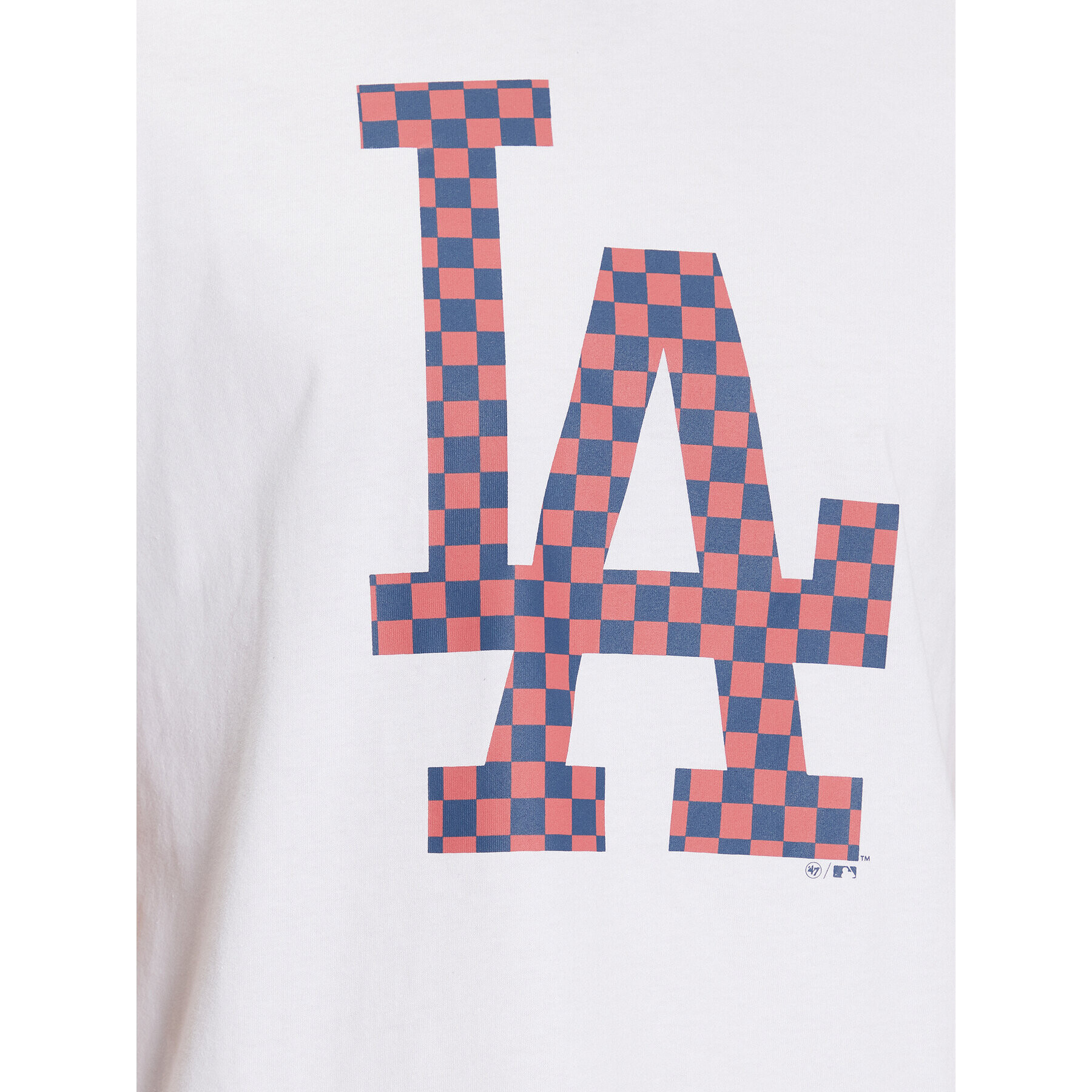 47 Brand T-Shirt Los Angeles Dodgers Check Up '47 Echo Tee Bílá Regular Fit - Pepit.cz