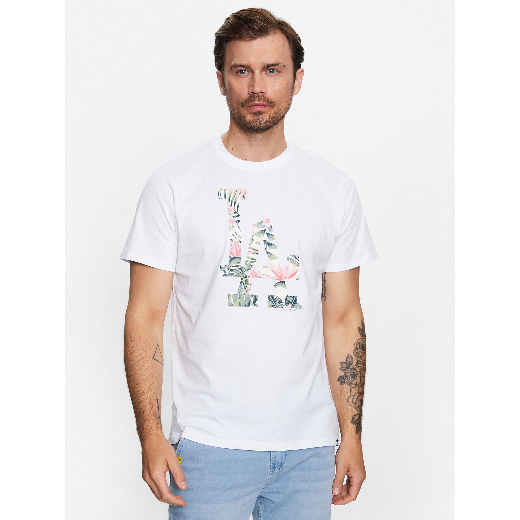 47 Brand T-Shirt Los Angeles Dodgers Coastal Floral '47 Echo Tee Bílá Regular Fit - Pepit.cz