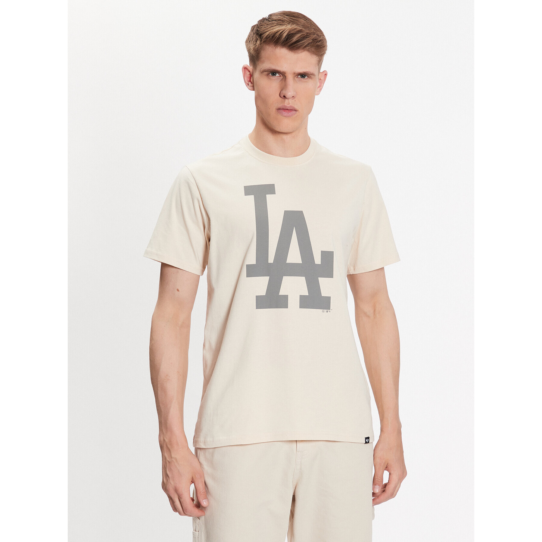 47 Brand T-Shirt Los Angeles Dodgers Imprint '47 Echo Tee Béžová Regular Fit - Pepit.cz