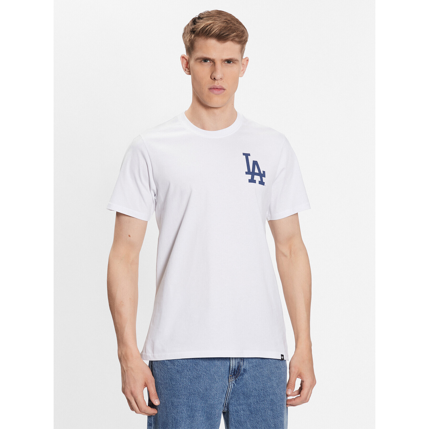 47 Brand T-Shirt Los Angeles Dodgers World Series Backer '47 Echo Tee Bílá Regular Fit - Pepit.cz