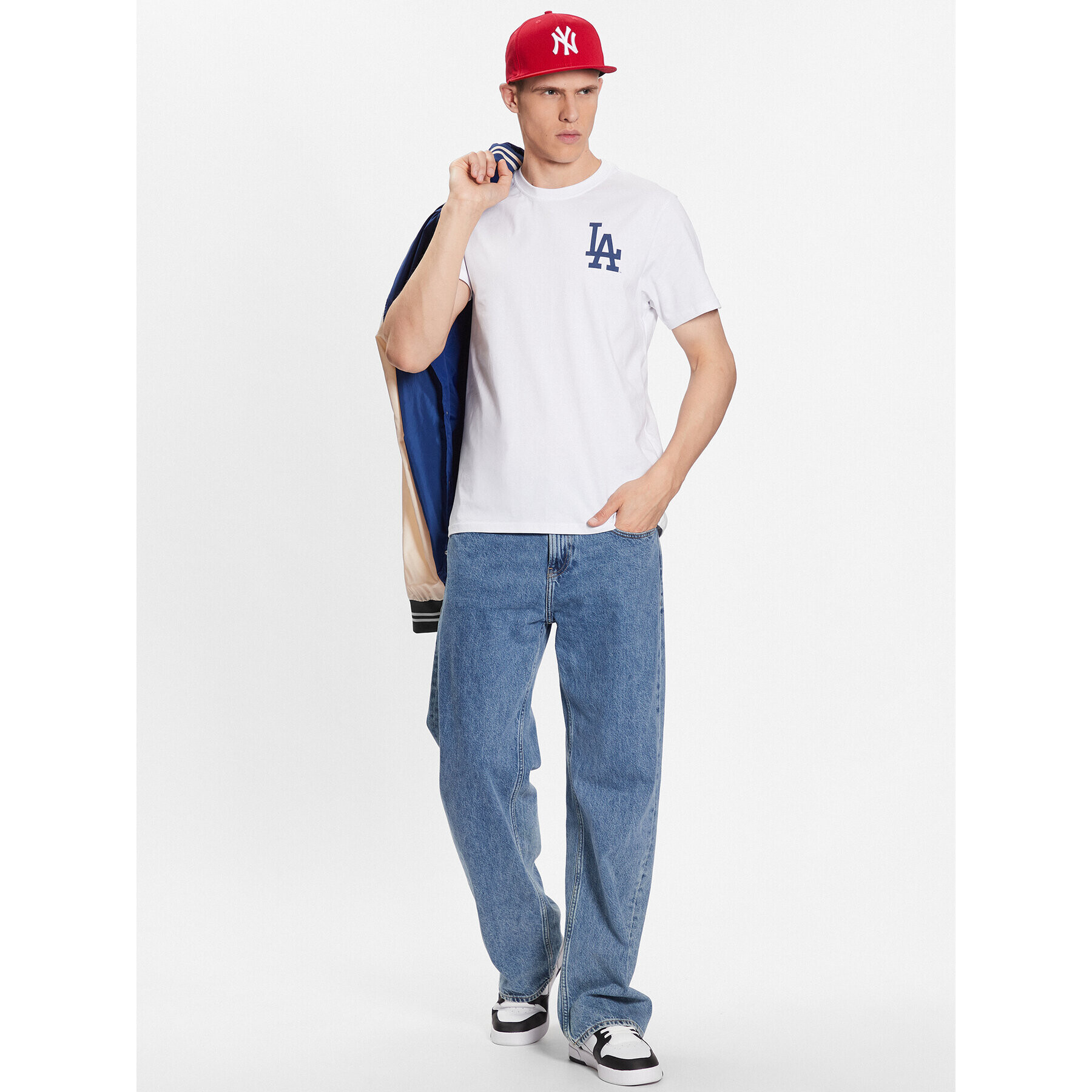 47 Brand T-Shirt Los Angeles Dodgers World Series Backer '47 Echo Tee Bílá Regular Fit - Pepit.cz