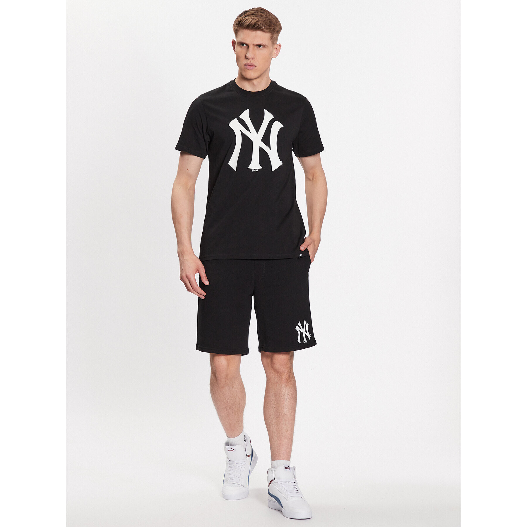 47 Brand T-Shirt MLB New York Yankees Imprint 47 Echo Tee BB017TEMIME544088JK Černá Regular Fit - Pepit.cz