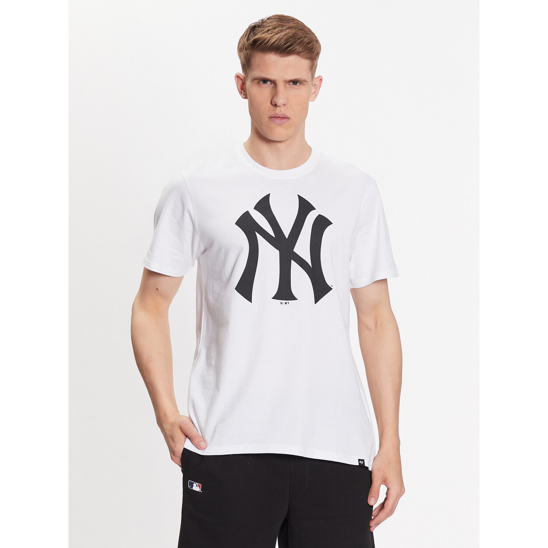 47 Brand T-Shirt MLB New York Yankees Imprint 47 Echo Tee BB017TEMIME544103WW Bílá Regular Fit - Pepit.cz