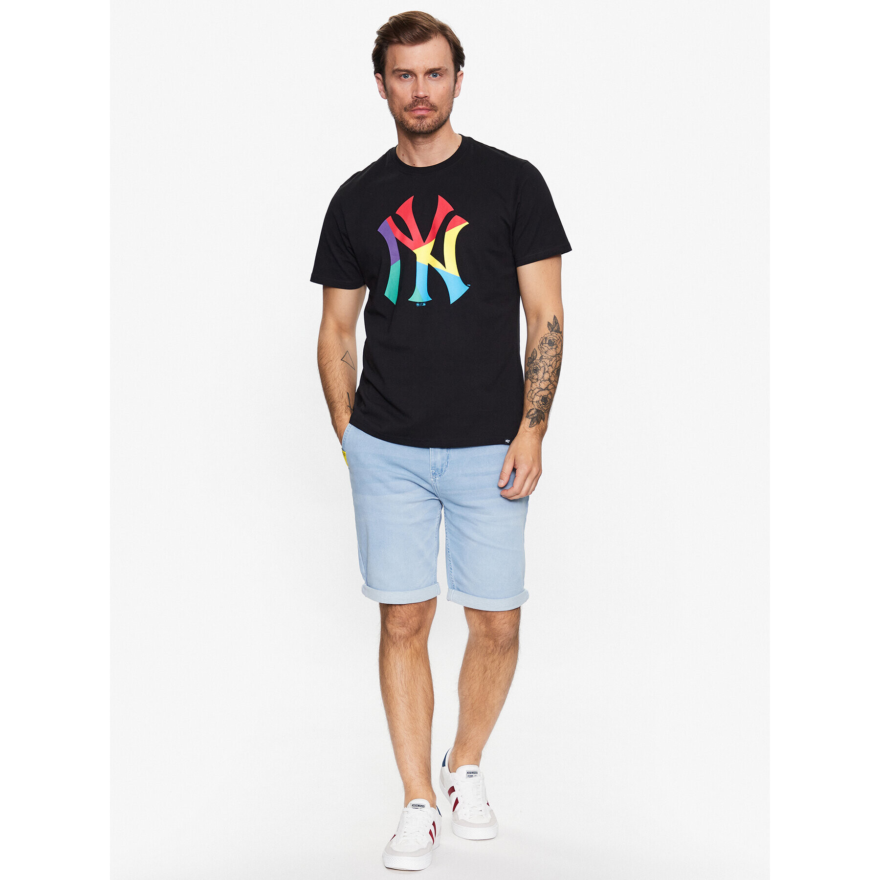 47 Brand T-Shirt New York Yankees Fractal '47 Echo Tee Černá Regular Fit - Pepit.cz