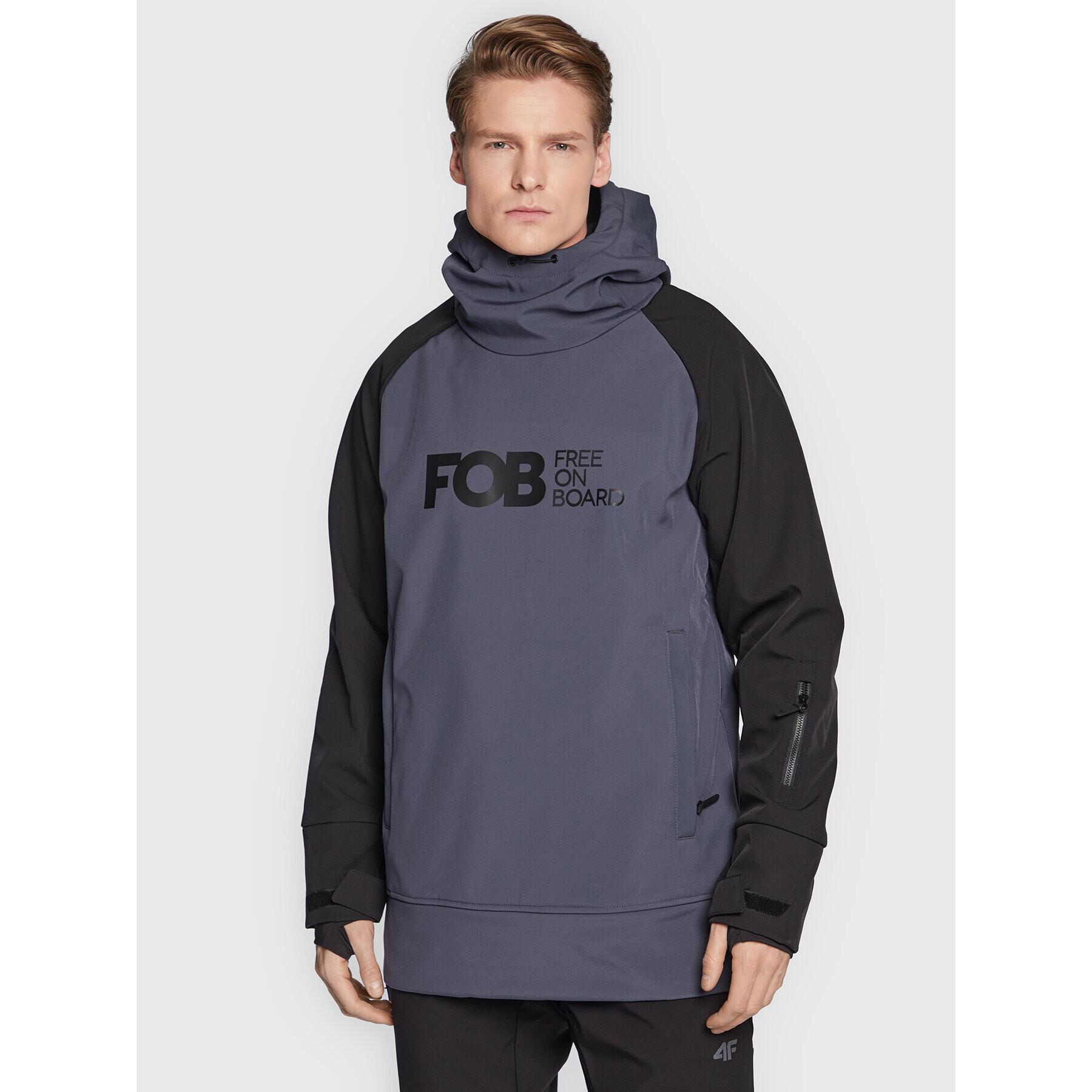 4F Snowboardová bunda H4Z22-SFM001F Šedá Regular Fit - Pepit.cz