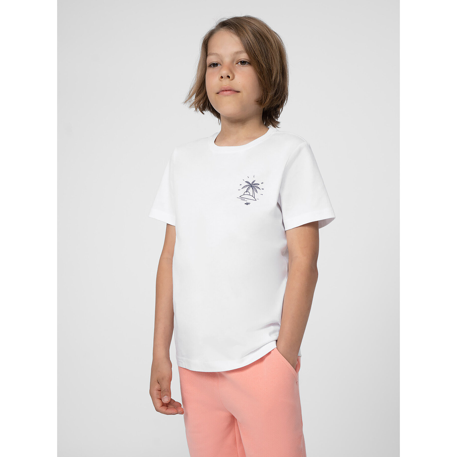 4F T-Shirt JSS23TTSHM286 Bílá Regular Fit - Pepit.cz