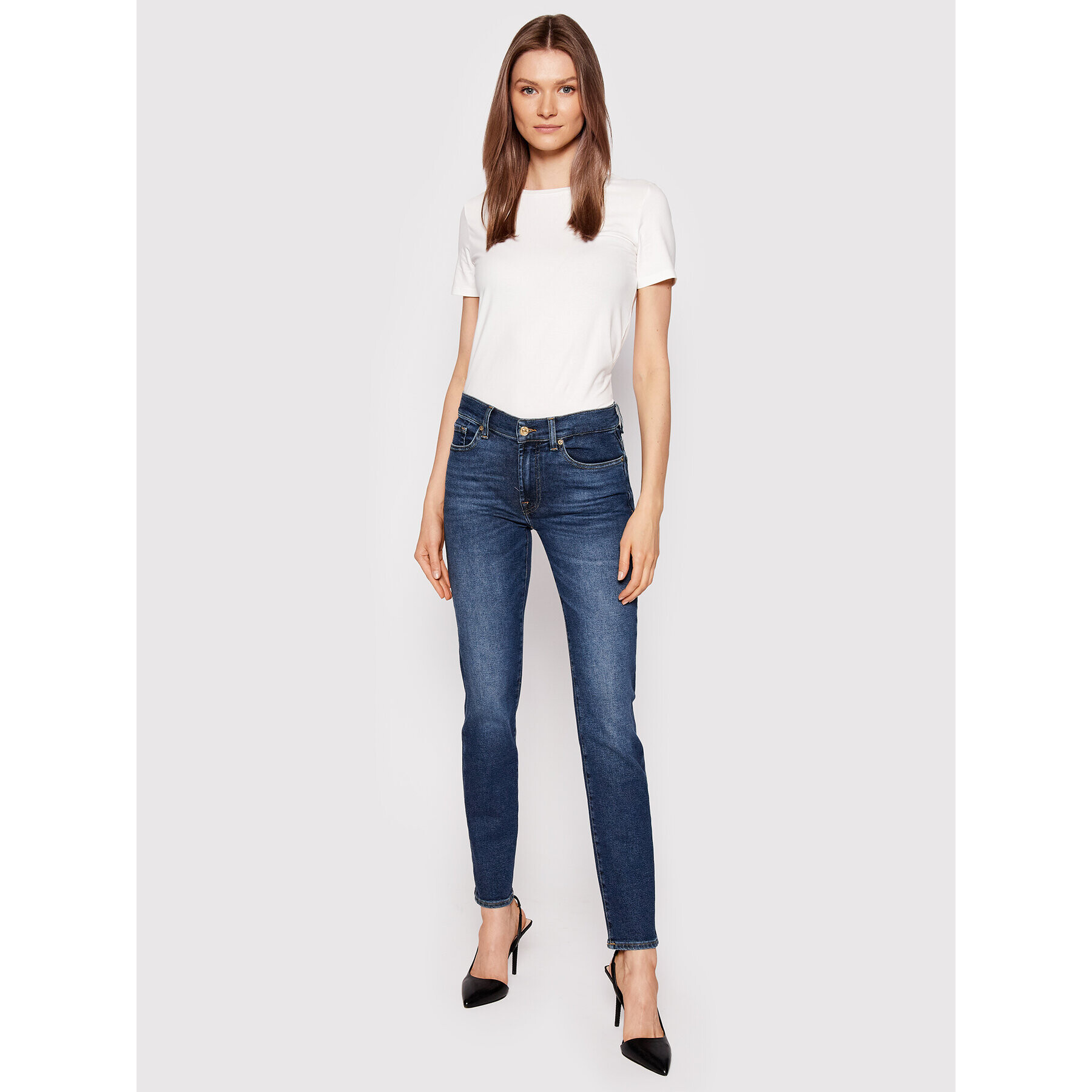 7 For All Mankind Jeansy Roxanne JSWX1200LM Tmavomodrá Slim Fit - Pepit.cz