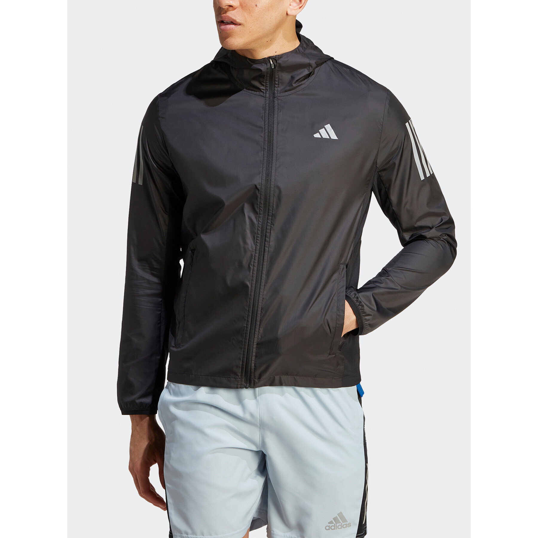 adidas Běžecká bunda Own the Run HZ4523 Černá Slim Fit - Pepit.cz