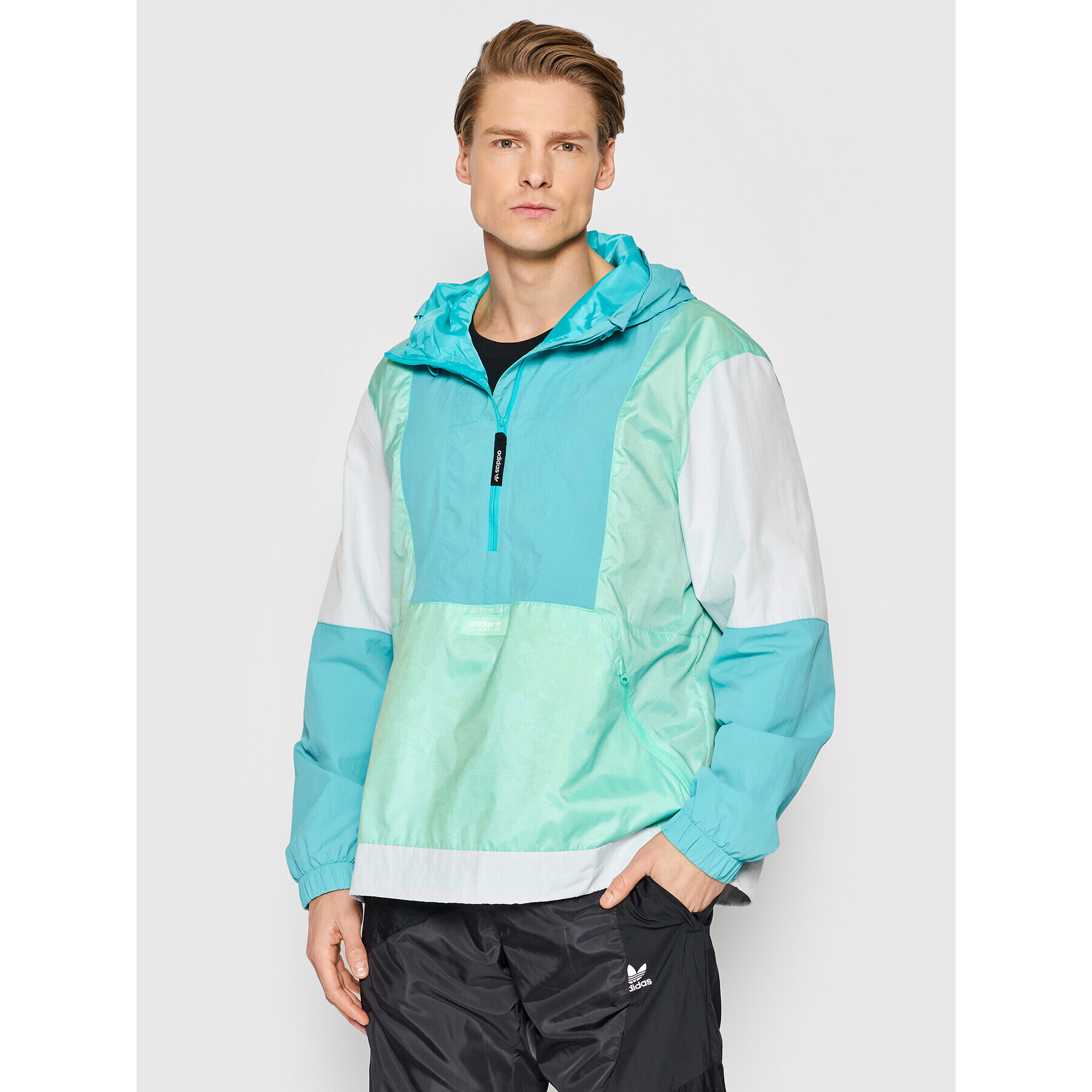 adidas Bunda anorak Adventure Blocked HF4777 Zelená Relaxed Fit - Pepit.cz