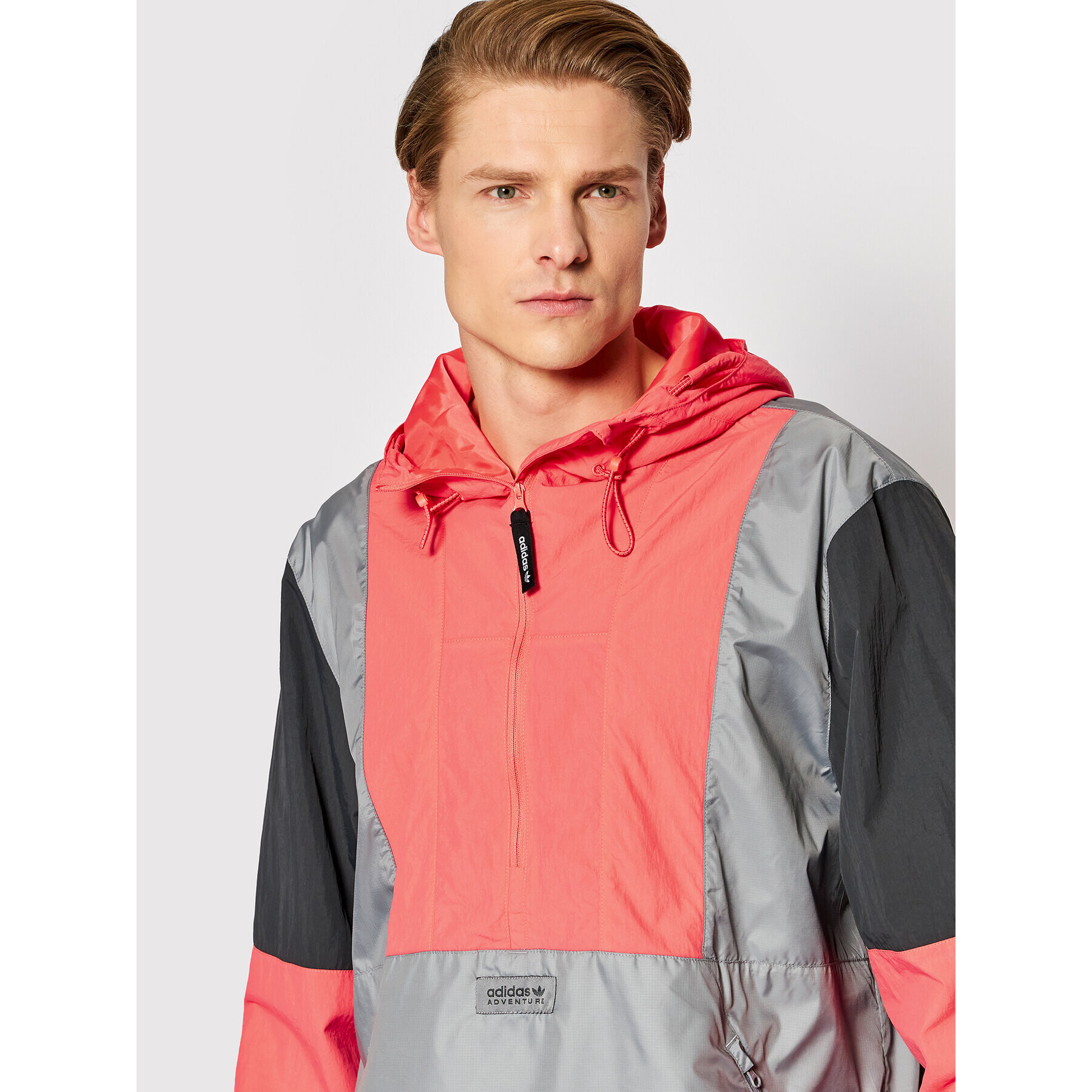 adidas Bunda anorak Adventure Blocked HF4778 Šedá Relaxed Fit - Pepit.cz