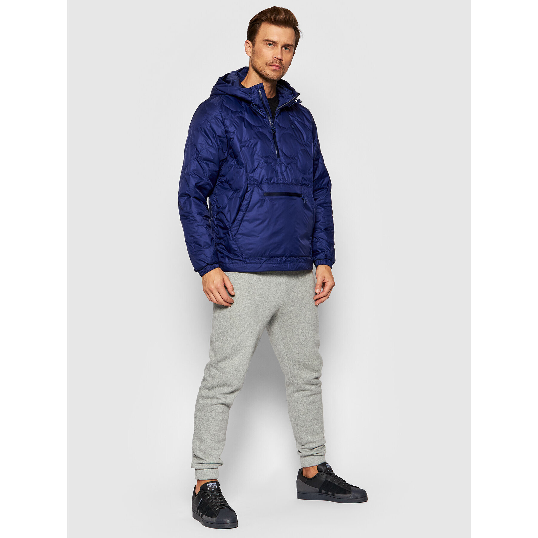 adidas Bunda anorak Quilted H13589 Tmavomodrá Regular Fit - Pepit.cz