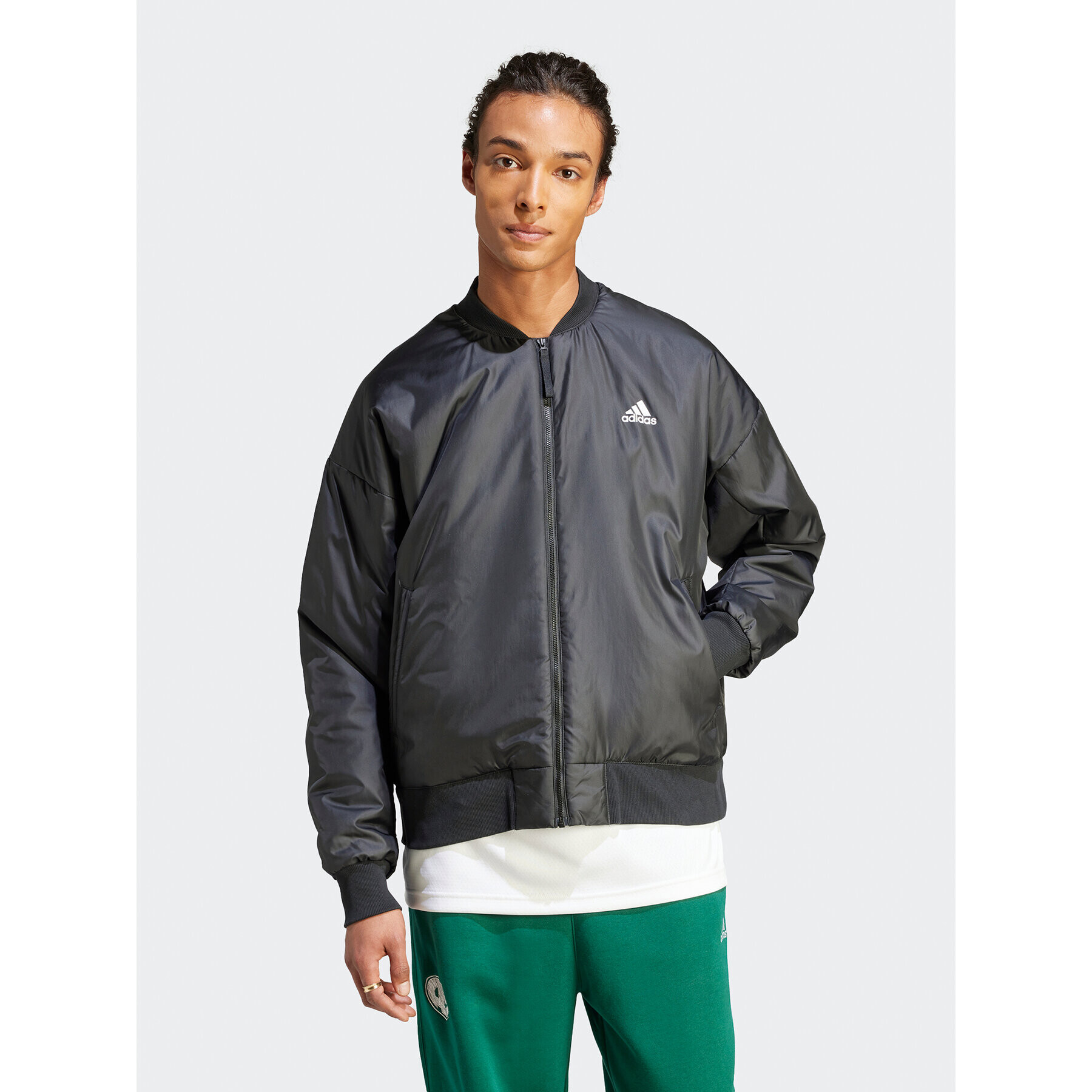 adidas Bunda bomber Brand Love Bomber IK0526 Černá Regular Fit - Pepit.cz