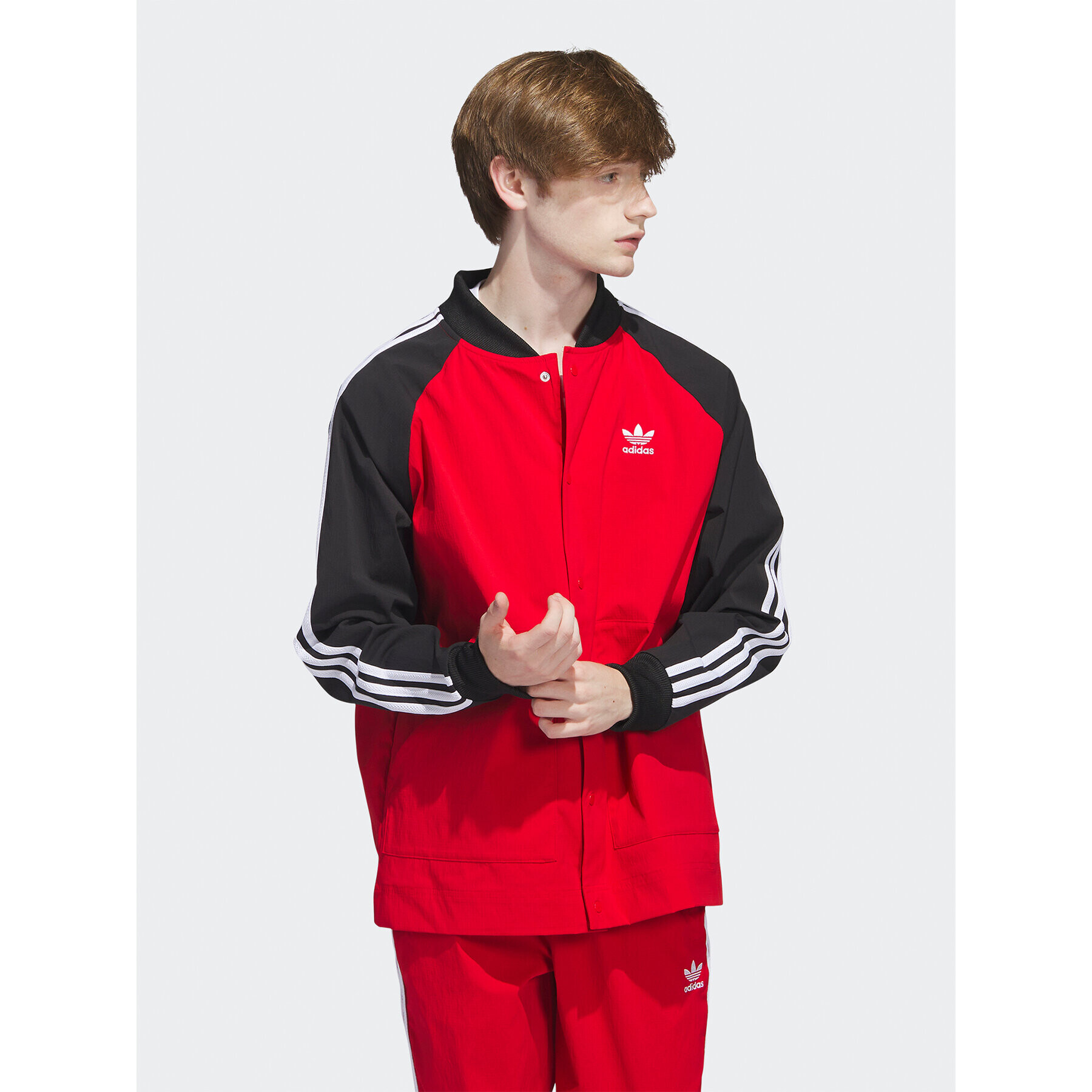 adidas Bunda bomber IC5542 Červená Regular Fit - Pepit.cz