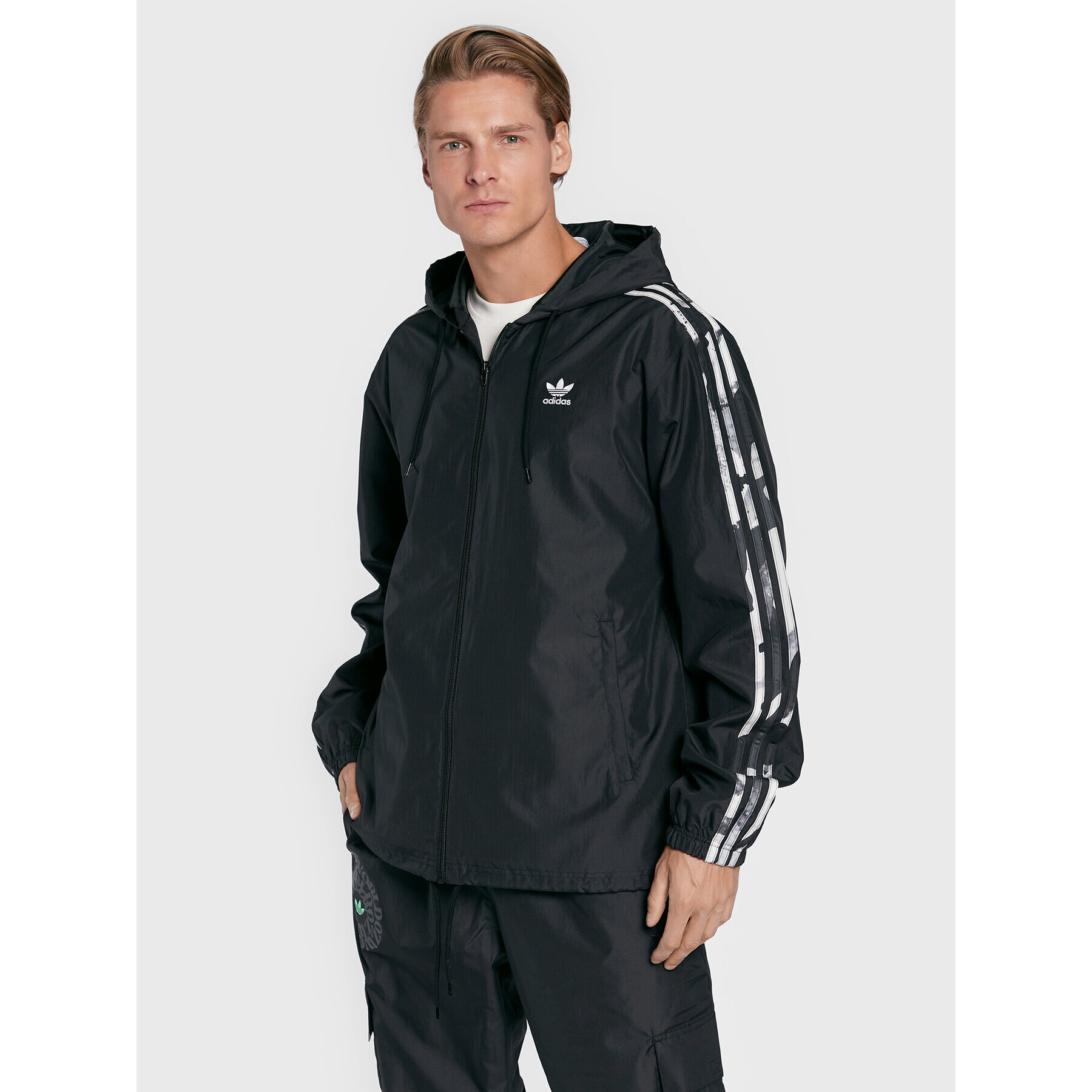 adidas Bunda pro přechodné období Camo Series HK5139 Černá Relaxed Fit - Pepit.cz