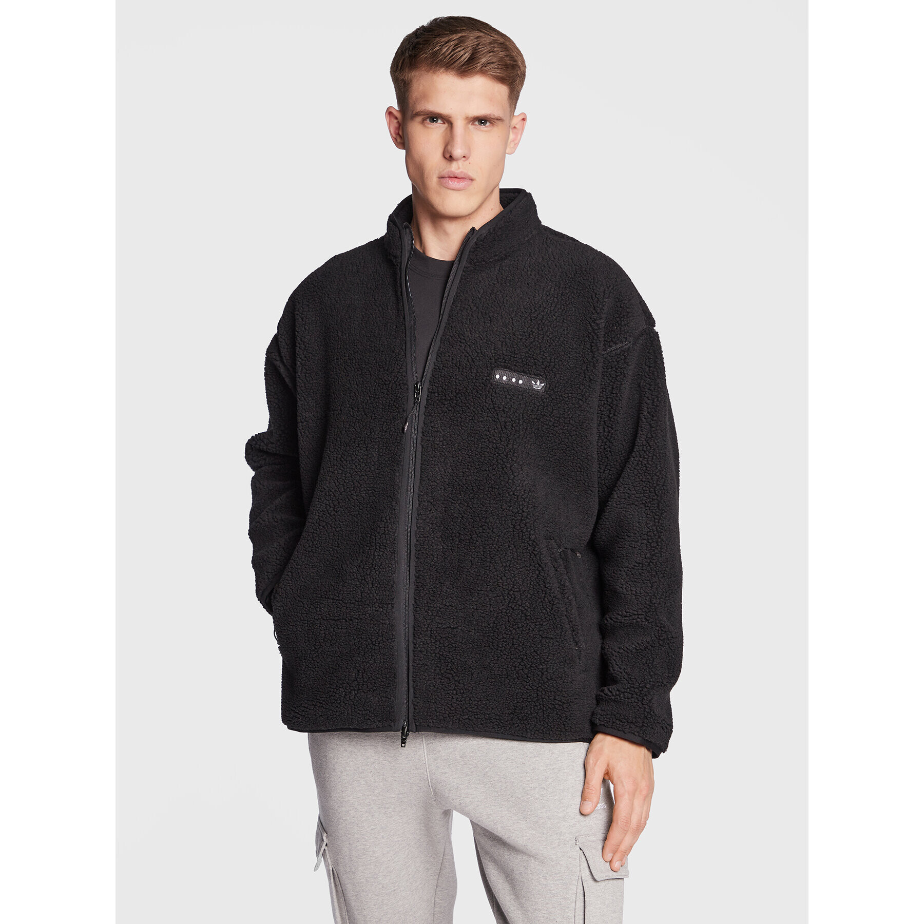 adidas Bunda pro přechodné období Reclaim Sherpa Jacket HK2771 Černá Regular Fit - Pepit.cz