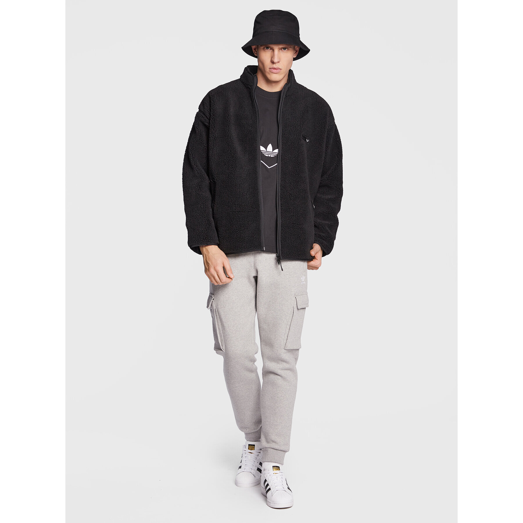 adidas Bunda pro přechodné období Reclaim Sherpa Jacket HK2771 Černá Regular Fit - Pepit.cz