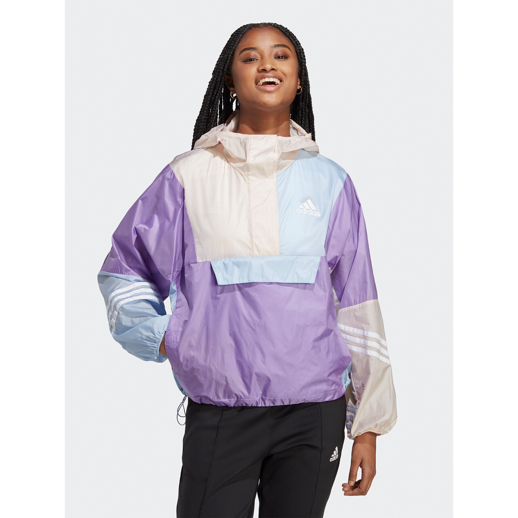 adidas Bunda pro přechodné období WIND.RDY Hooded Anorak HT8718 Fialová Loose Fit - Pepit.cz