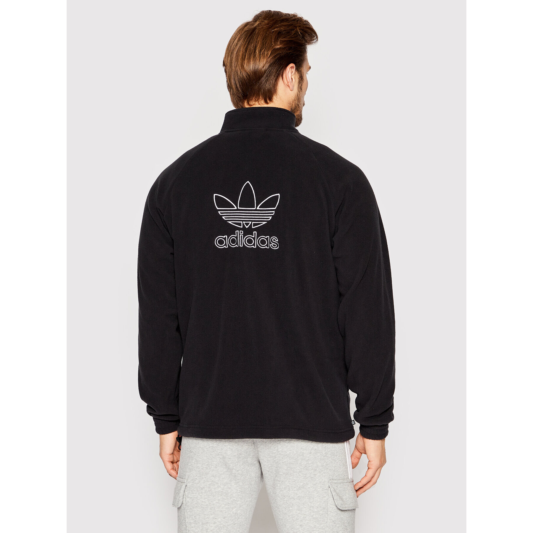 adidas Fleecová mikina adicolor Classics Trefoil Teddy Fleece HK7295 Černá Regular Fit - Pepit.cz