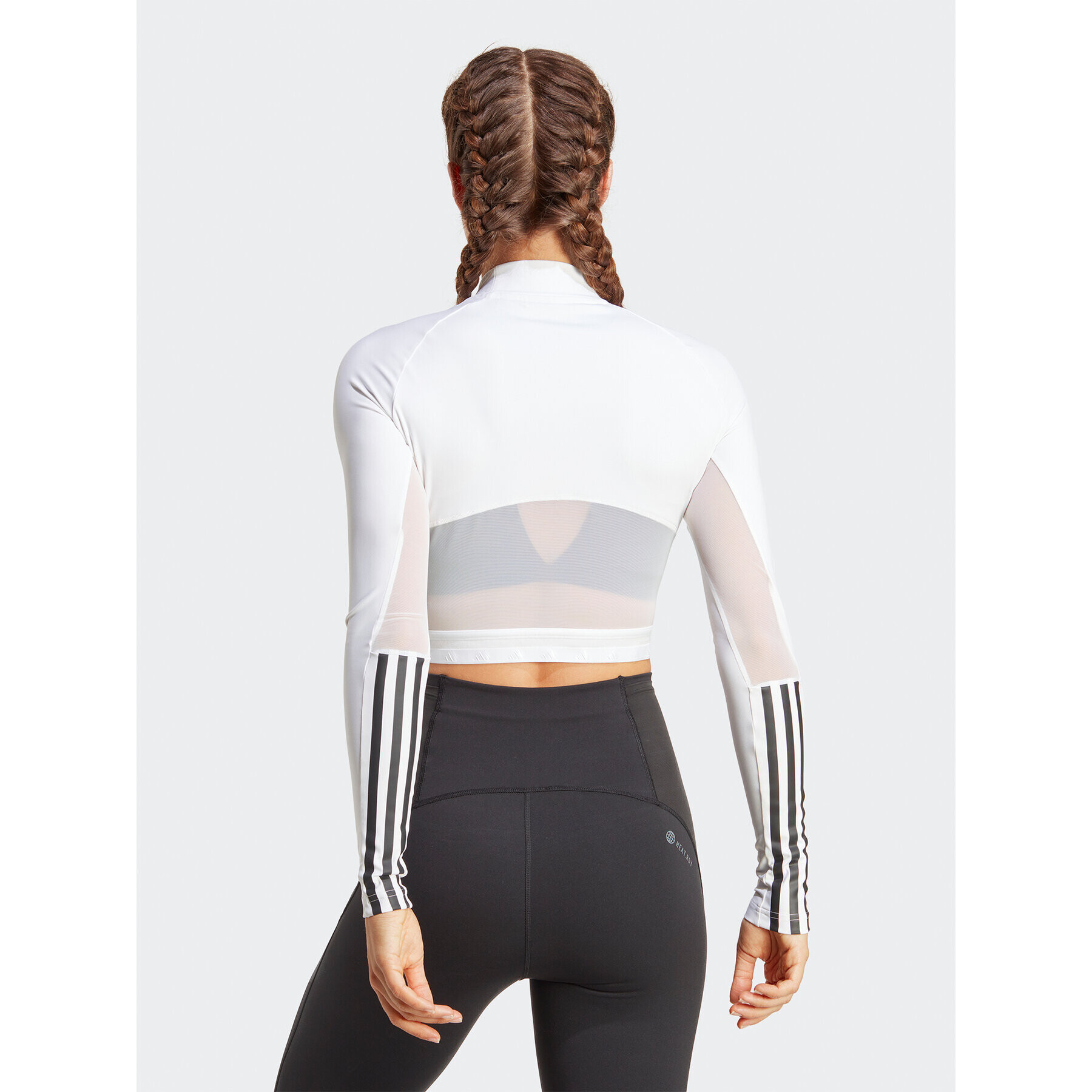 adidas Halenka AEROREADY Hyperglam Crop Long-Sleeve Top HZ2316 Bílá - Pepit.cz