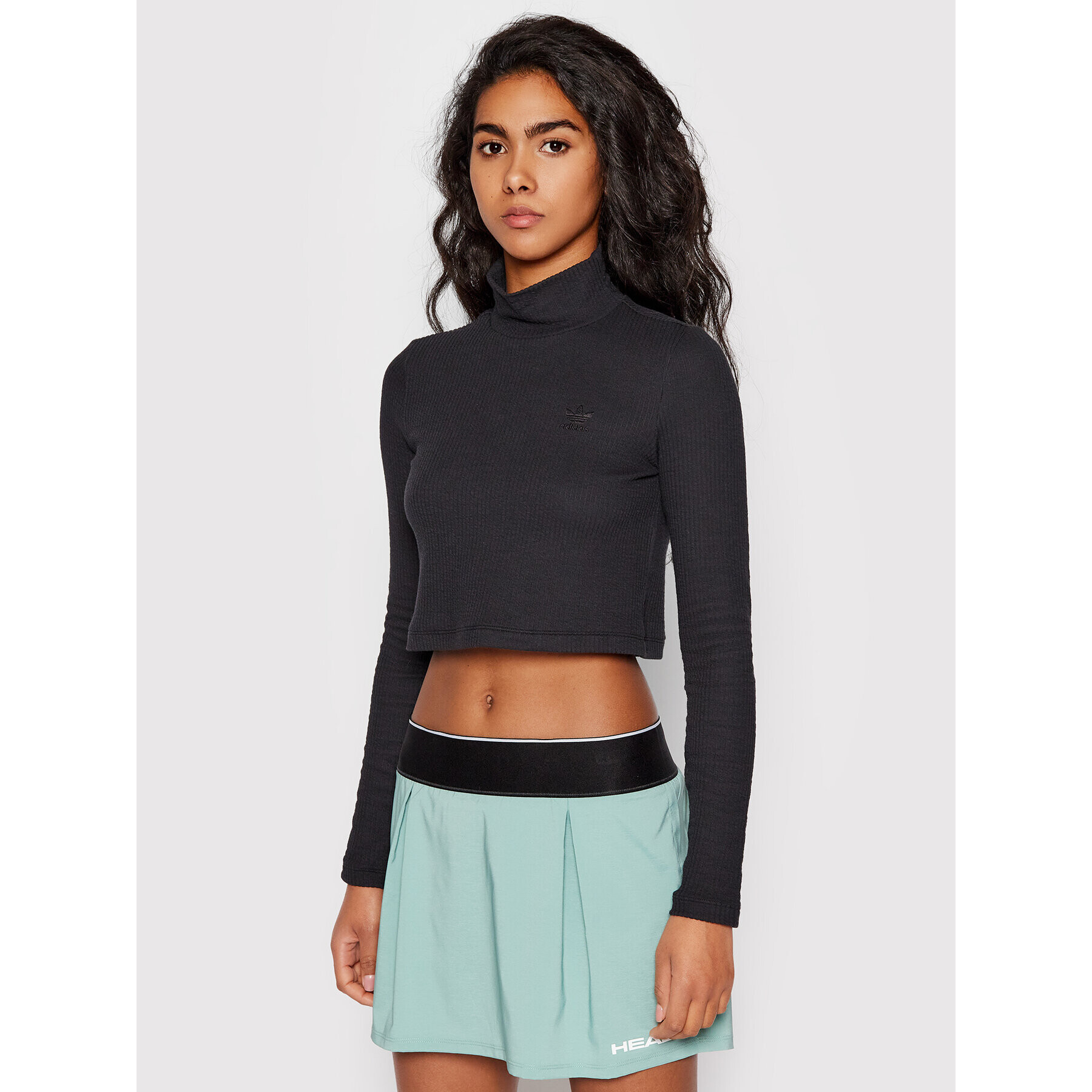 adidas Halenka Cropped Rib HE6905 Černá Regular Fit - Pepit.cz